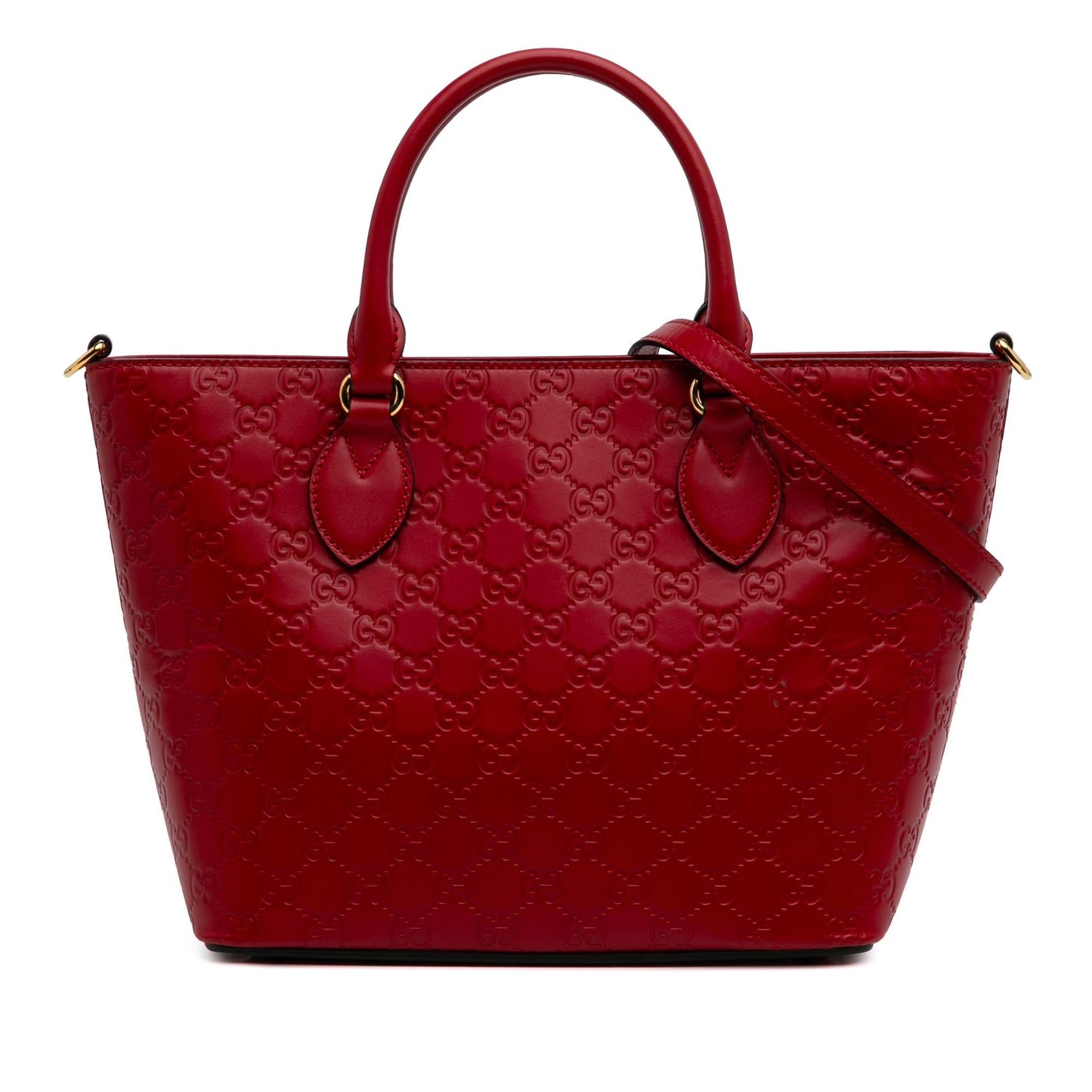 Gucci Guccissima Convertible Calf Red Small Tote Bag Tote 2