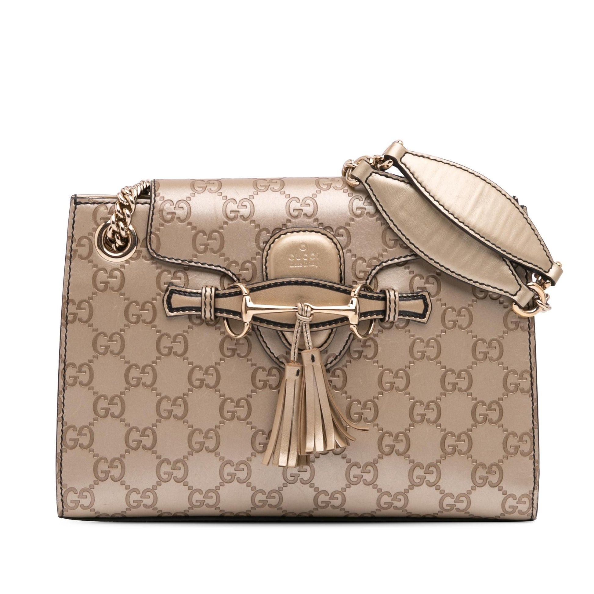 Gucci Guccissima Emily Calf Gold Small Shoulder Bag