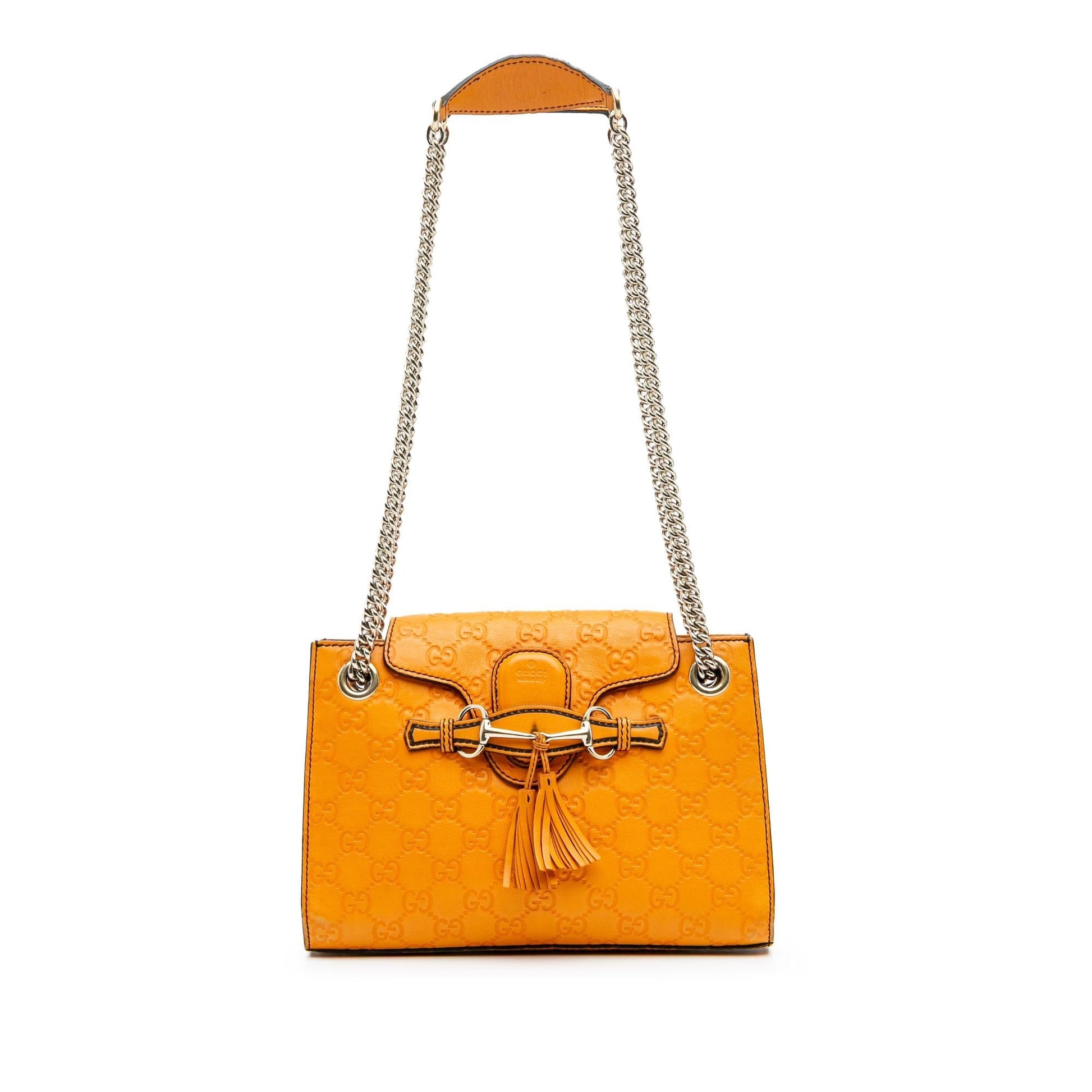 Gucci Guccissima Emily Calf Orange Small Shoulder Bag Bag 3