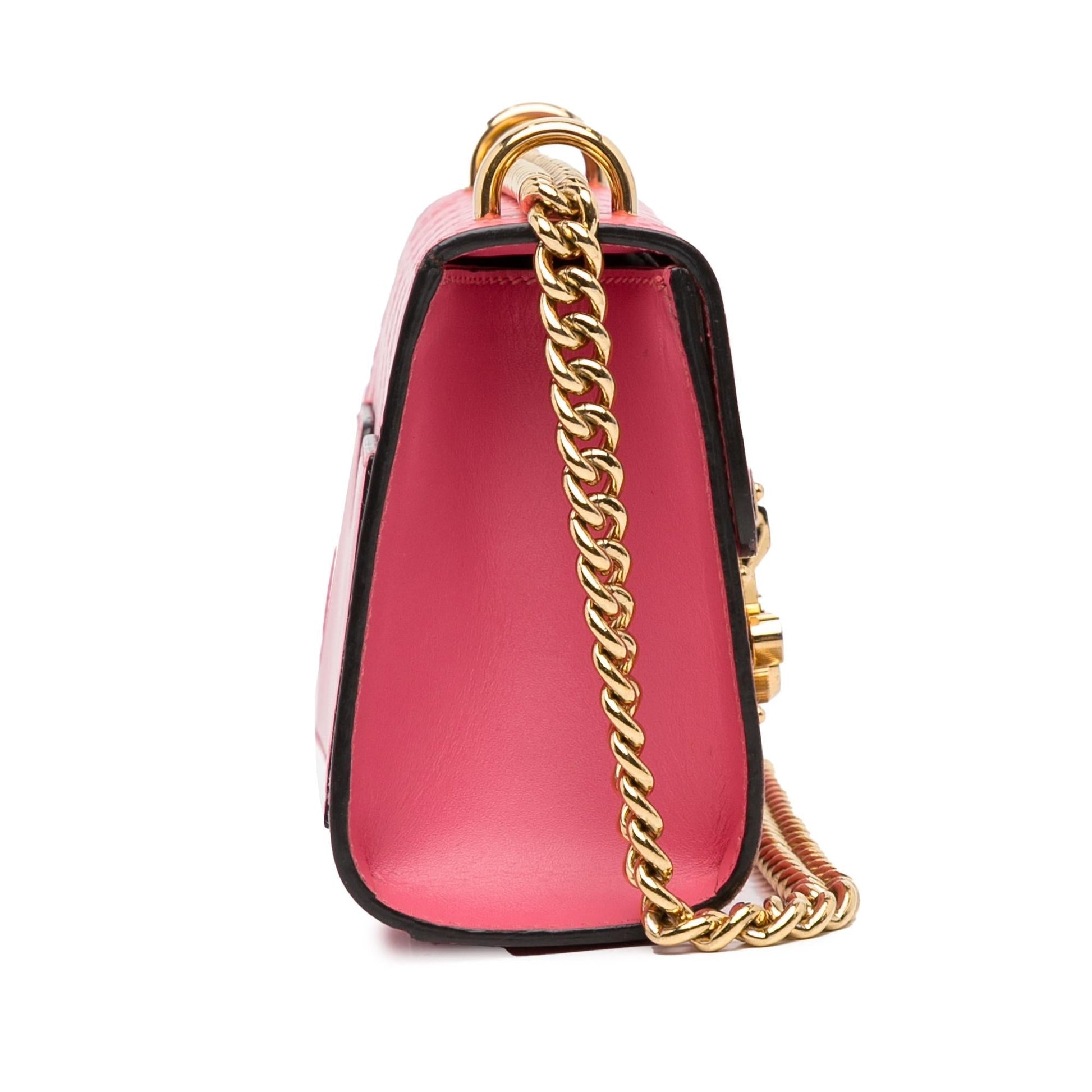 Gucci Guccissima Padlock SHG-1P2MX2 Calf Pink Small Crossbody Bag
