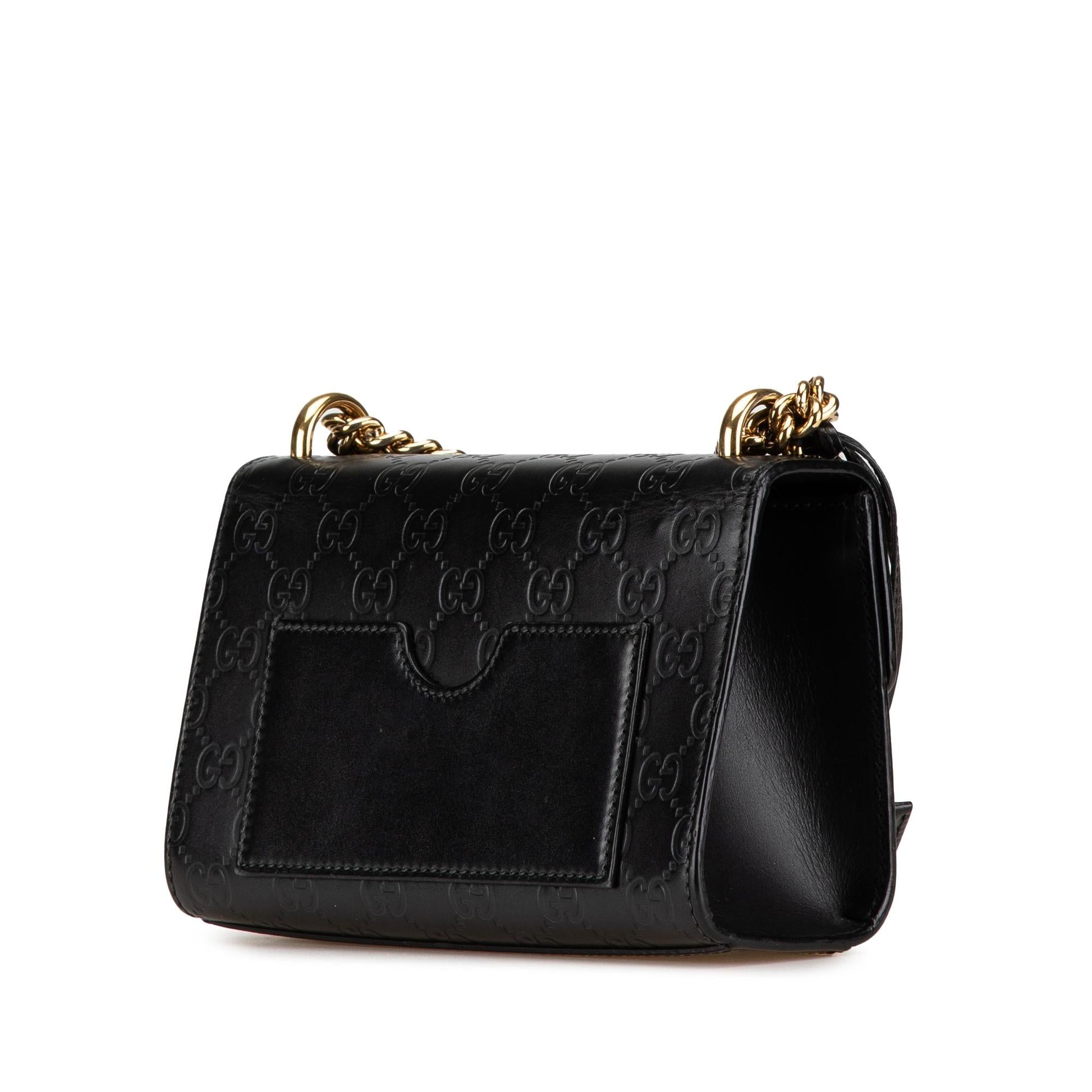 Gucci Guccissima Padlock Calf Black Small Crossbody Bag