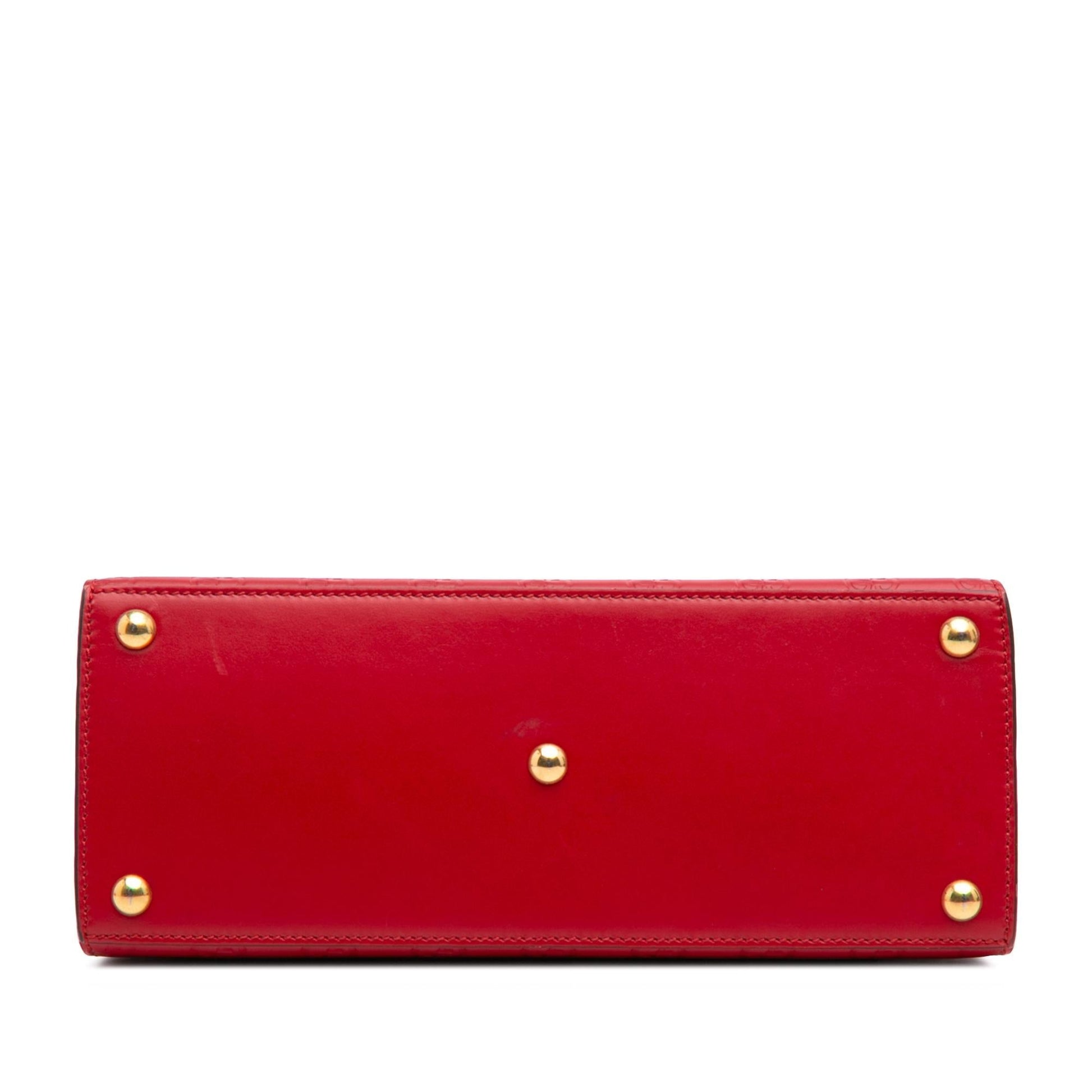 Gucci Guccissima Padlock Calf Red Small Satchel Bag
