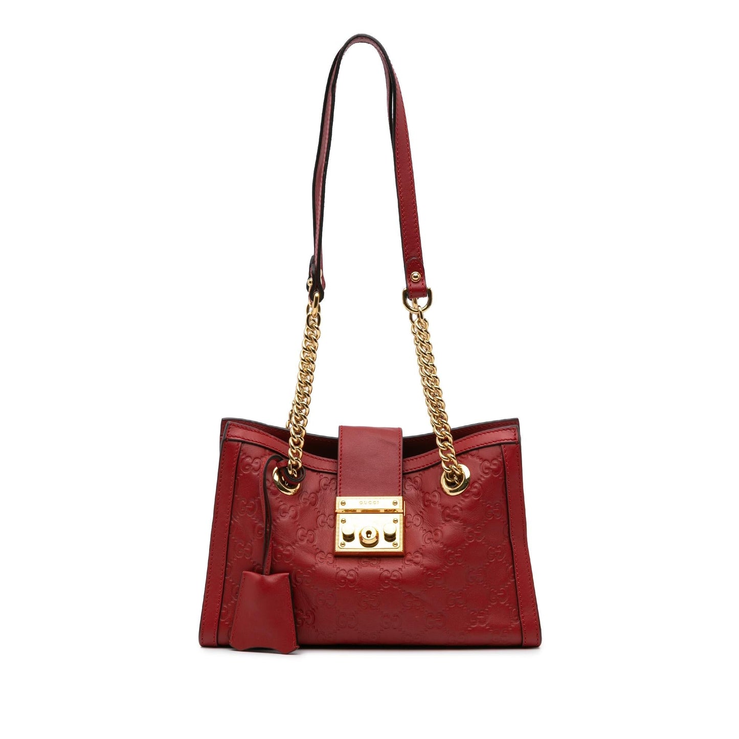 Gucci Guccissima Padlock Calf Red Small Tote Bag Tote 1