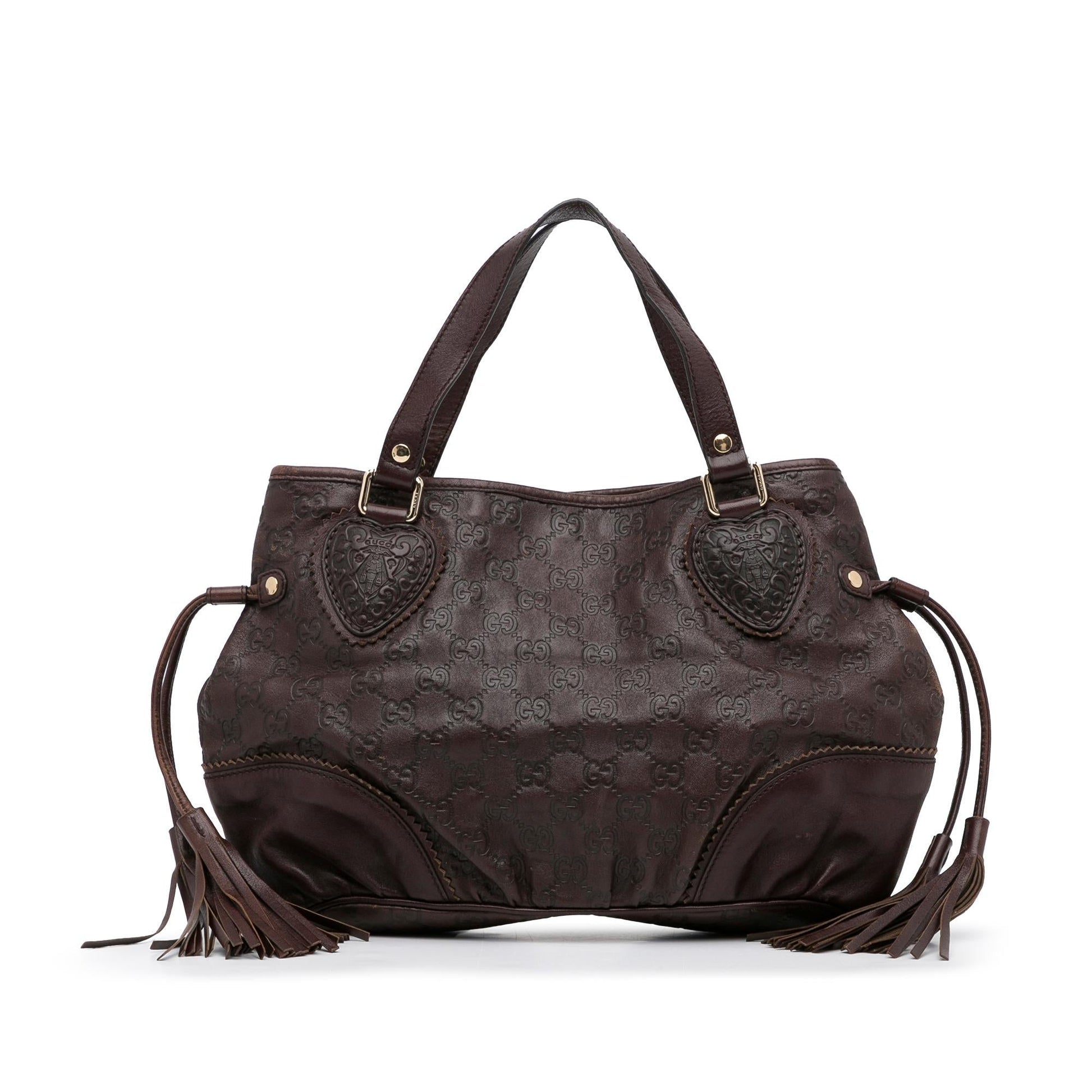 Gucci Guccissima Tribeca SHG-Sdslnr Calf Brown Small Tote Bag