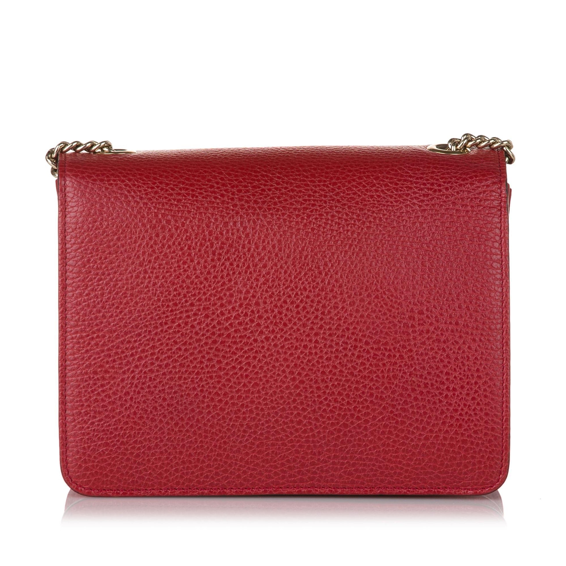 Gucci Interlocking G SHG Leather Calf Red Small Crossbody Bag