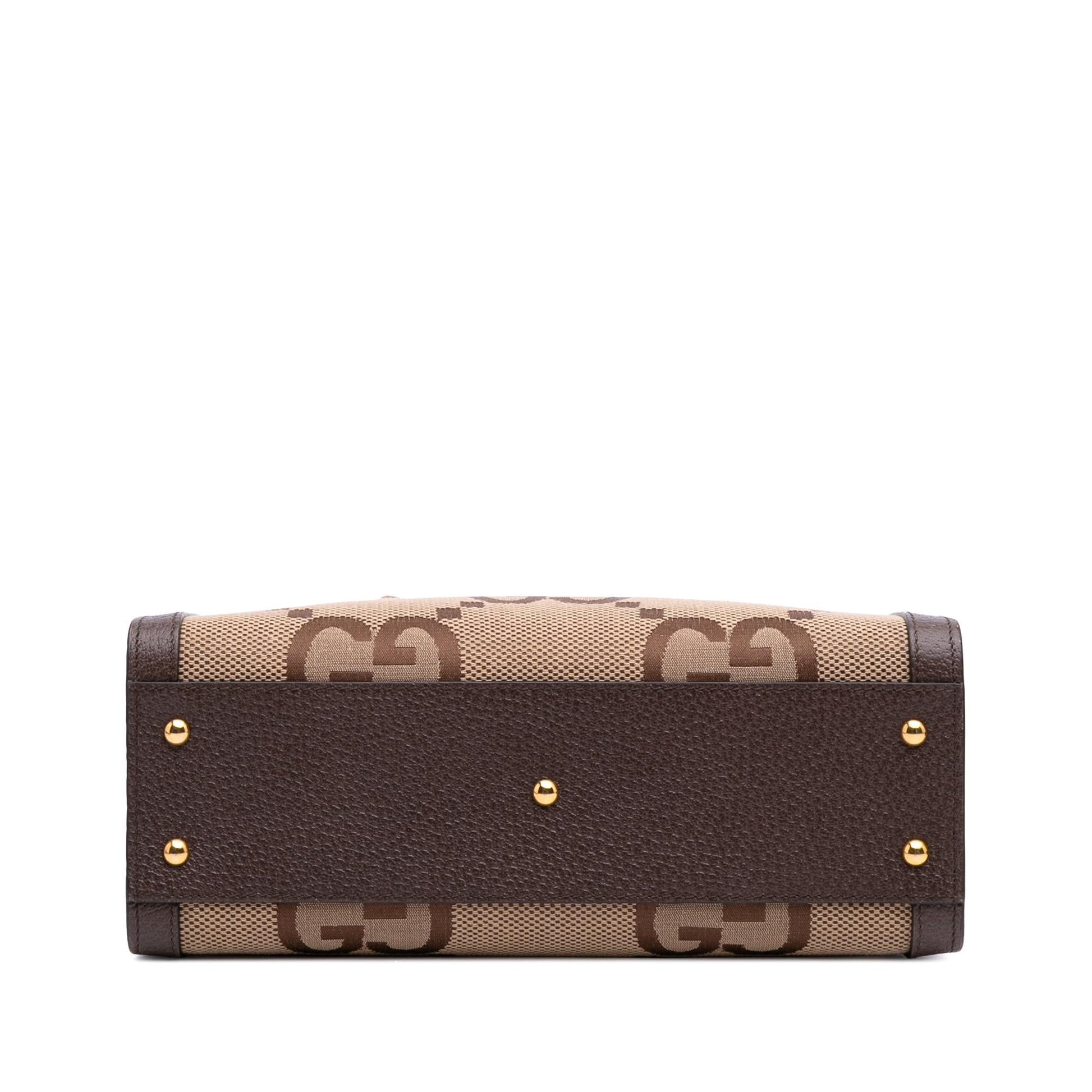 Gucci Jumbo GG Bamboo Diana Canvas Calf Brown Small Satchel Bag