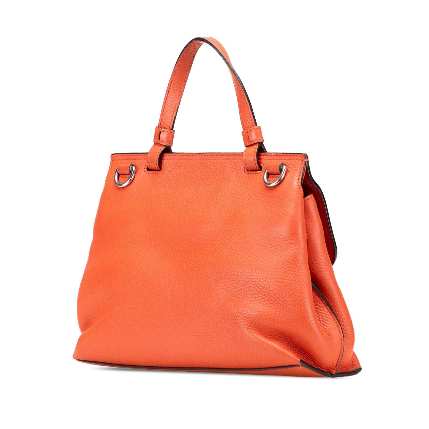 Gucci Bamboo Daily Leather Calf Orange Small Satchel Bag