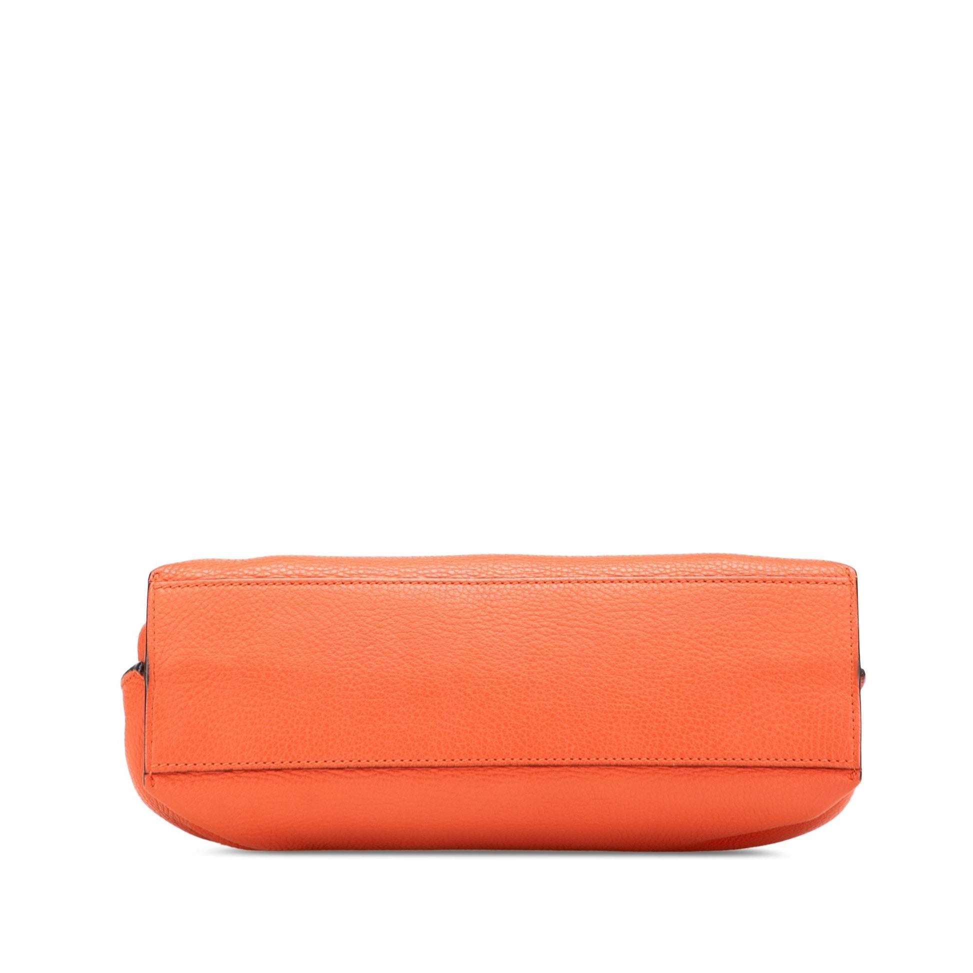 Gucci Bamboo Daily Leather Calf Orange Small Satchel Bag Satchel 1