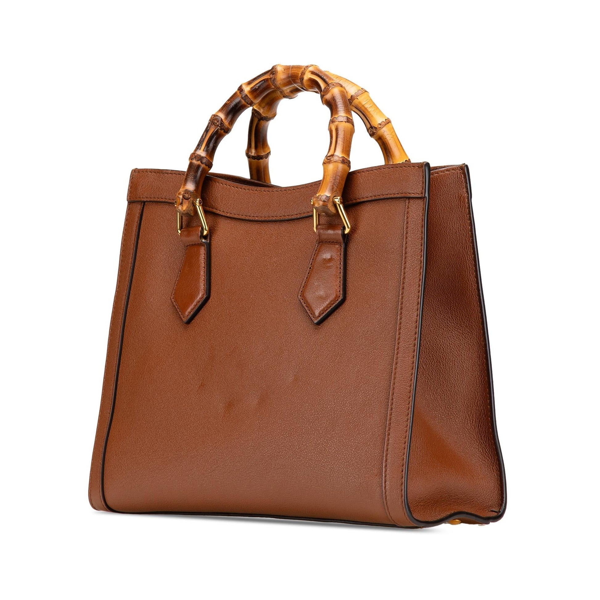 Gucci Bamboo Diana Leather Calf Brown Small Satchel Bag
