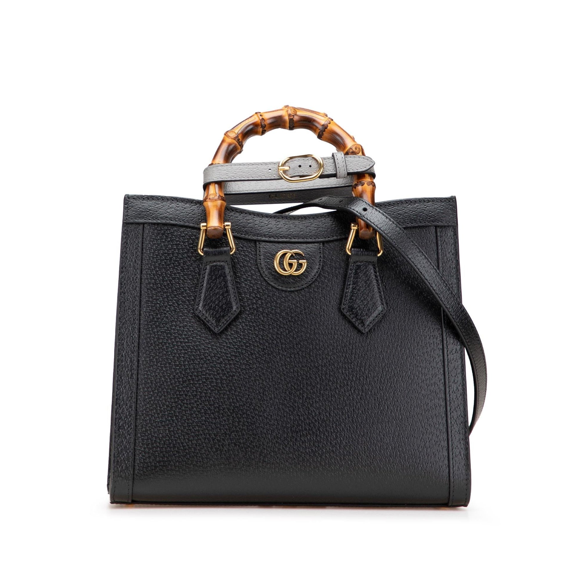 Gucci Bamboo Diana Leather Calf Black Small Satchel Bag