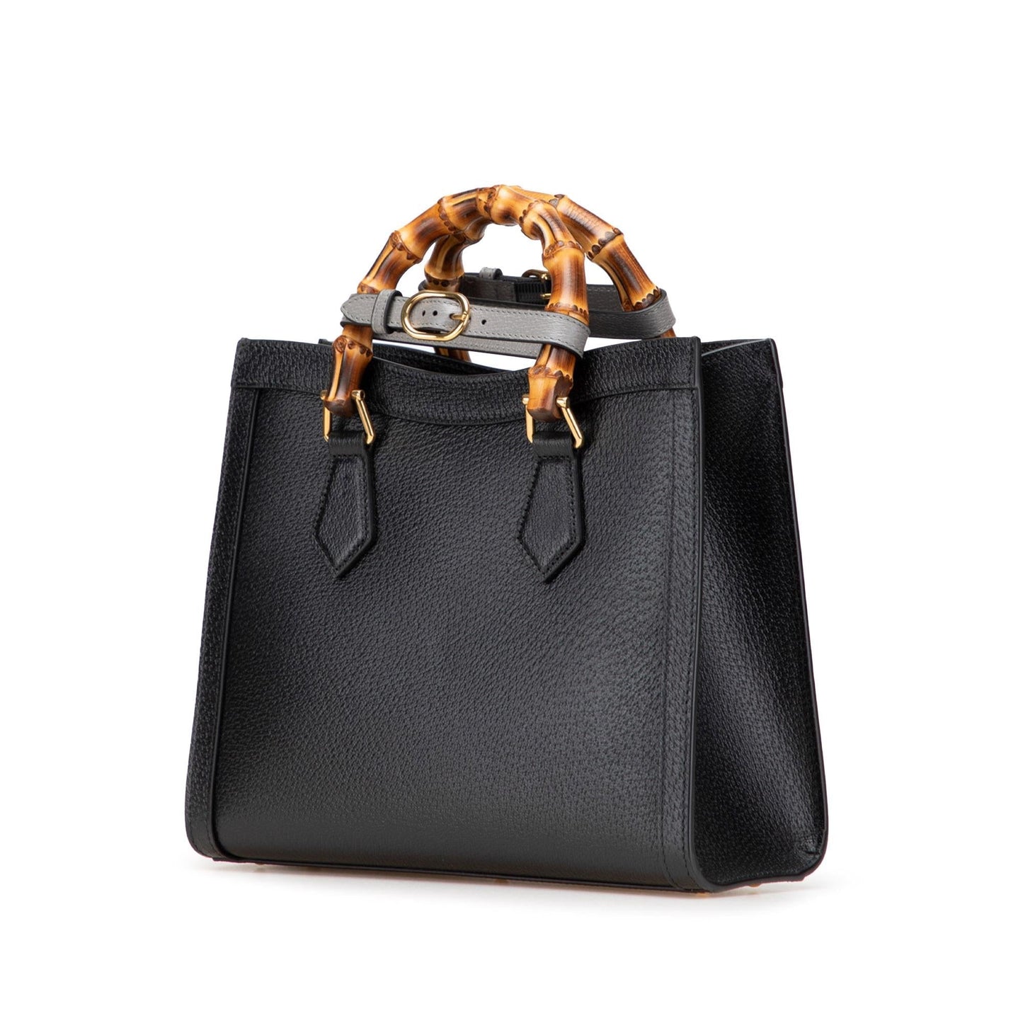 Gucci Bamboo Diana Leather Calf Black Small Satchel Bag