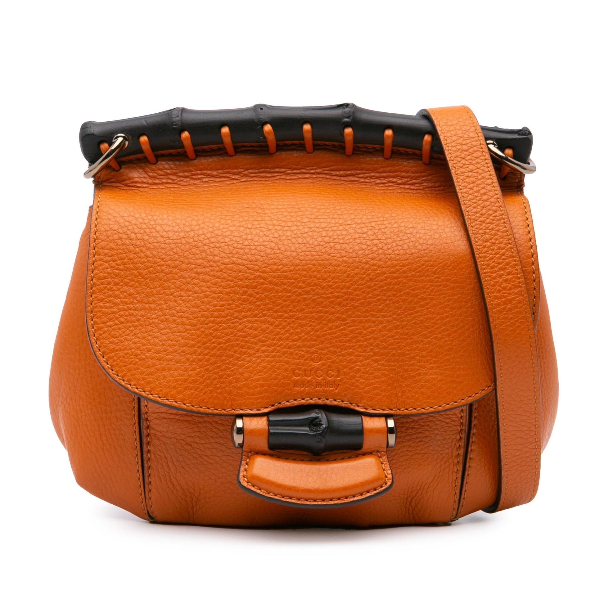Gucci Bamboo Nouveau Fringe Leather Calf Orange Small Jewelry