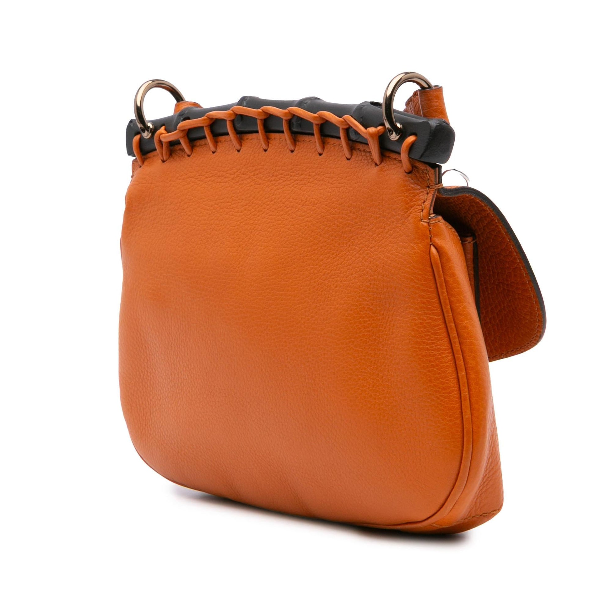 Gucci Bamboo Nouveau Fringe Leather Calf Orange Small Jewelry
