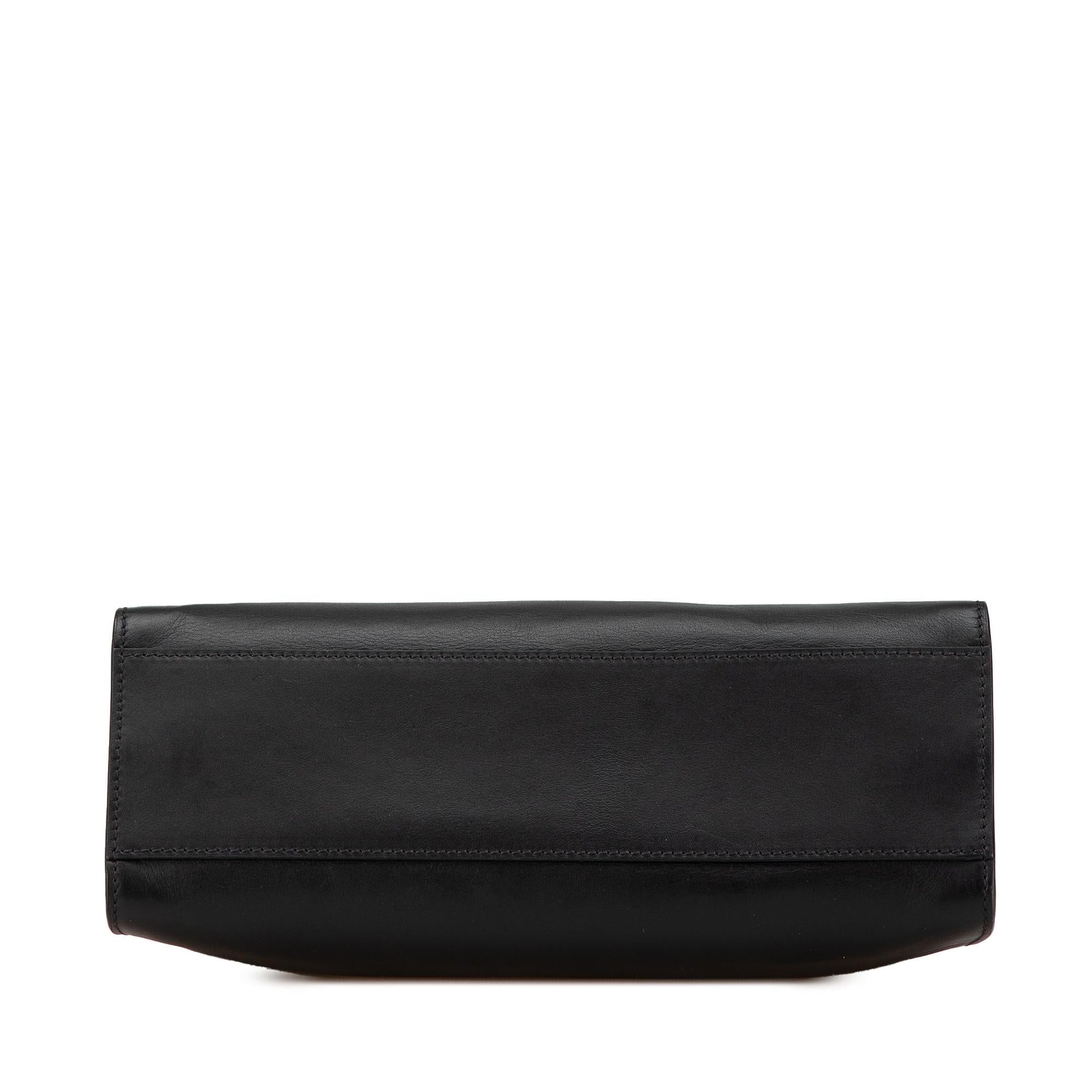 Gucci Bamboo Nymphaea Leather Calf Black Small Satchel Bag Satchel 1