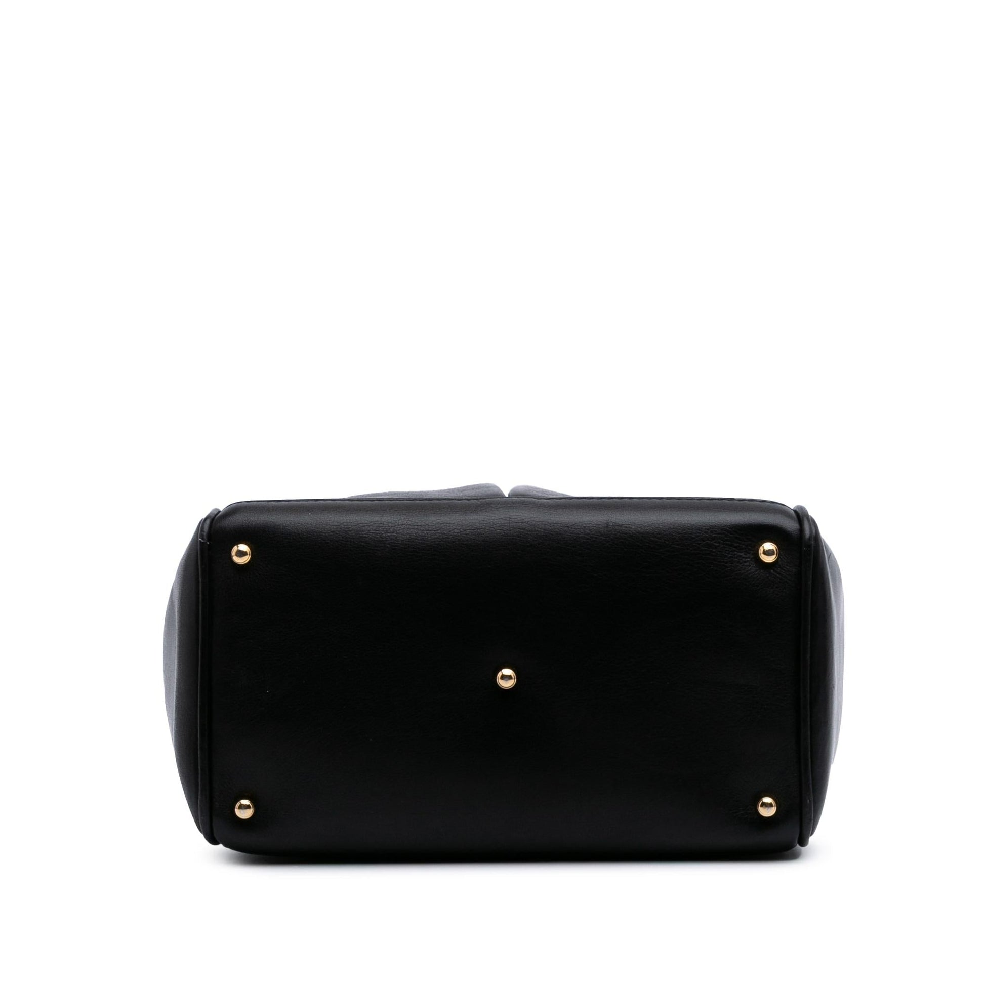 Gucci Bamboo Leather Calf Black Small Satchel Bag