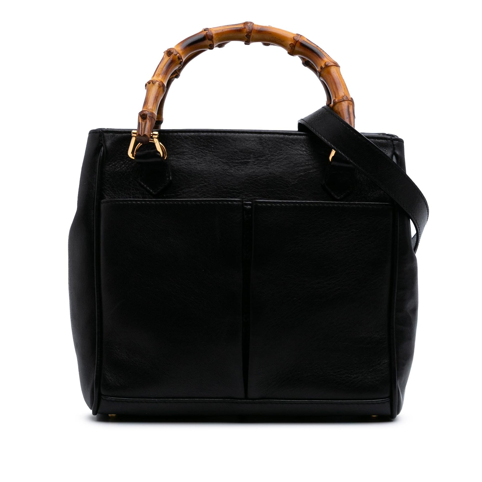 Gucci Bamboo Leather Calf Black Small Satchel Bag Satchel 1