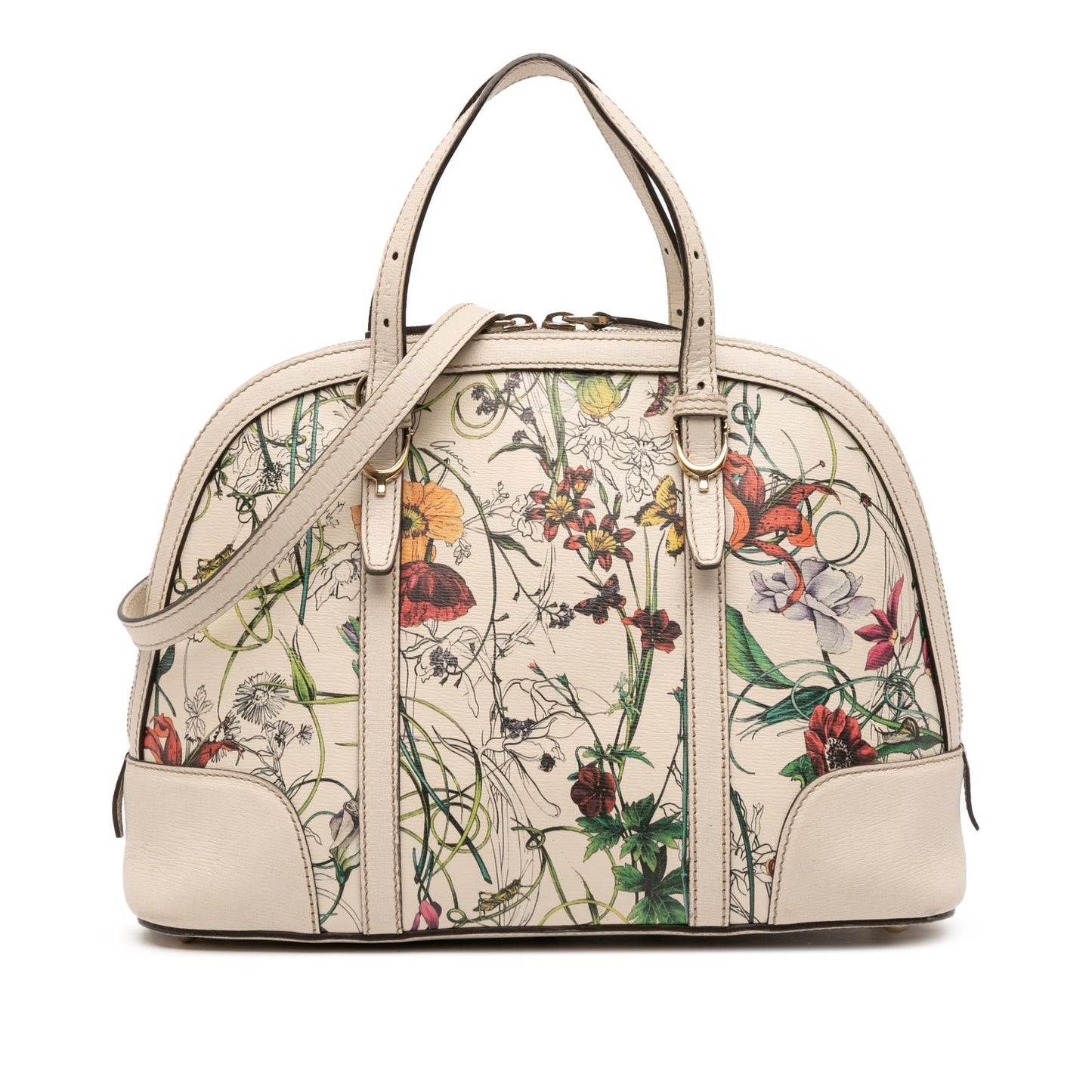 Gucci Flora Nice Dome Leather Small Travel Bag