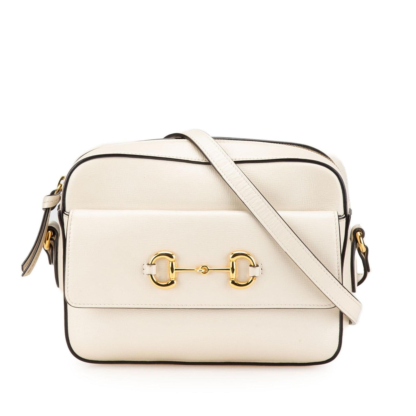 Gucci Horsebit Camera Leather Calf White Small Crossbody Bag Camera Bag