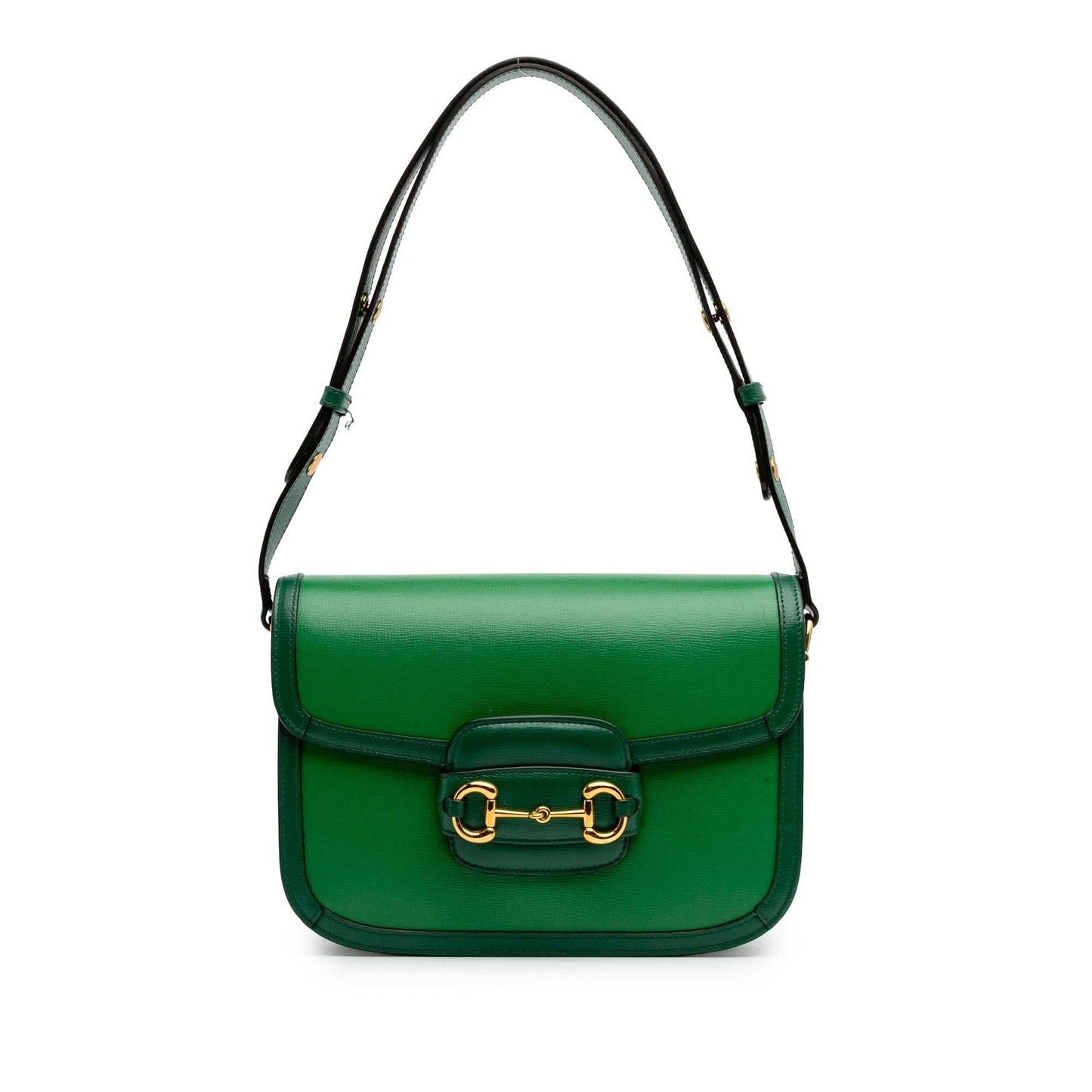 Gucci Horsebit Leather Canvas Green Small Shoulder Bag