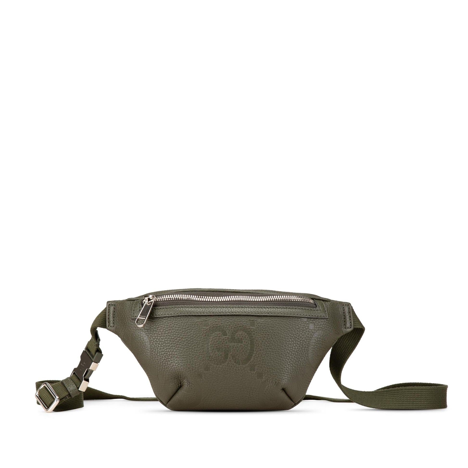 Gucci Jumbo GG Belt Leather Calf Green Small Accessory Belt Bag