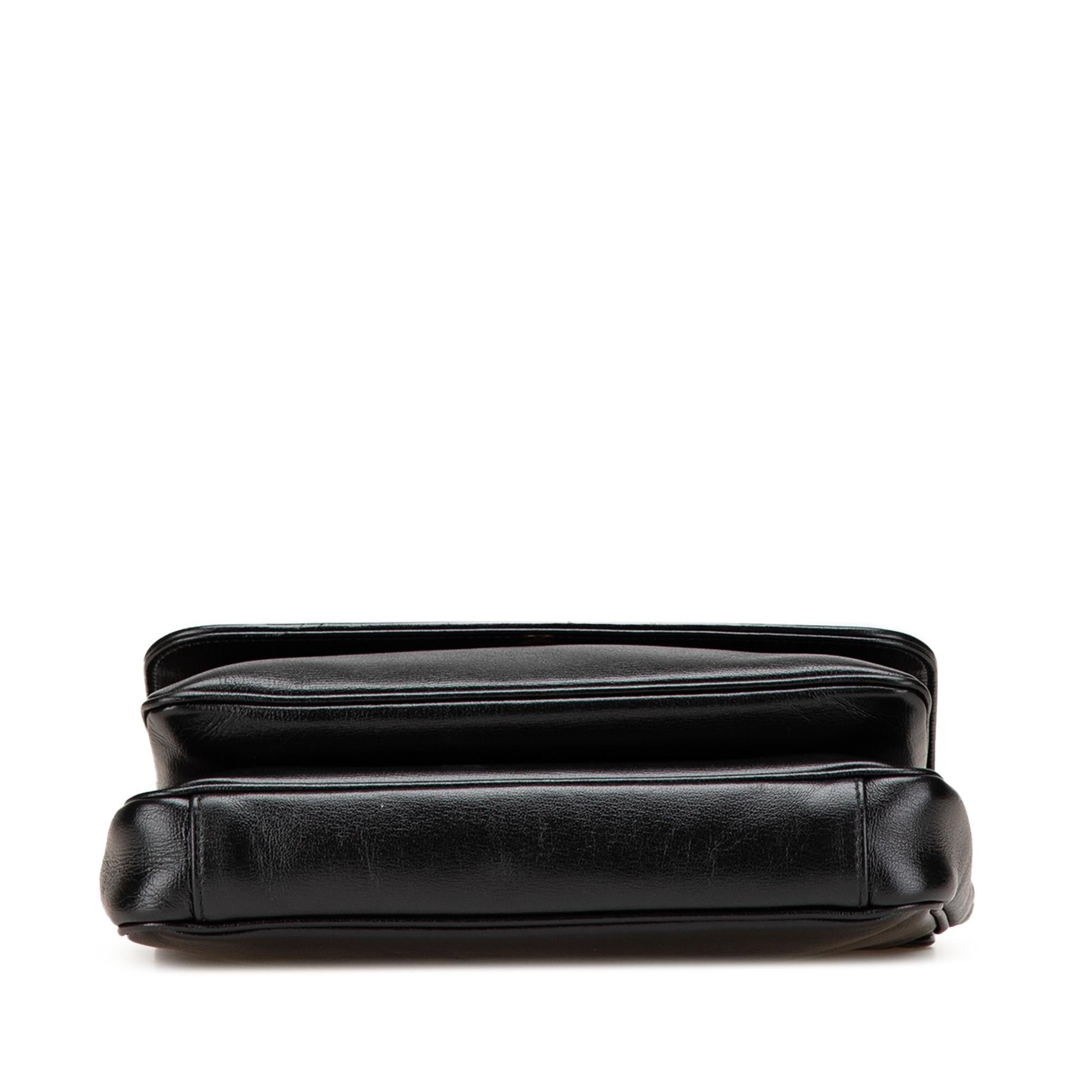 Gucci Marina Chain Leather Calf Black Small Shoulder Bag