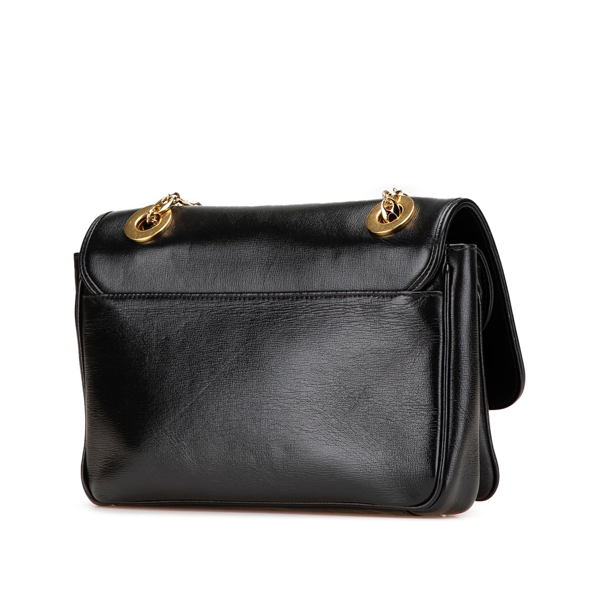 Gucci Marina Chain Leather Calf Black Small Shoulder Bag