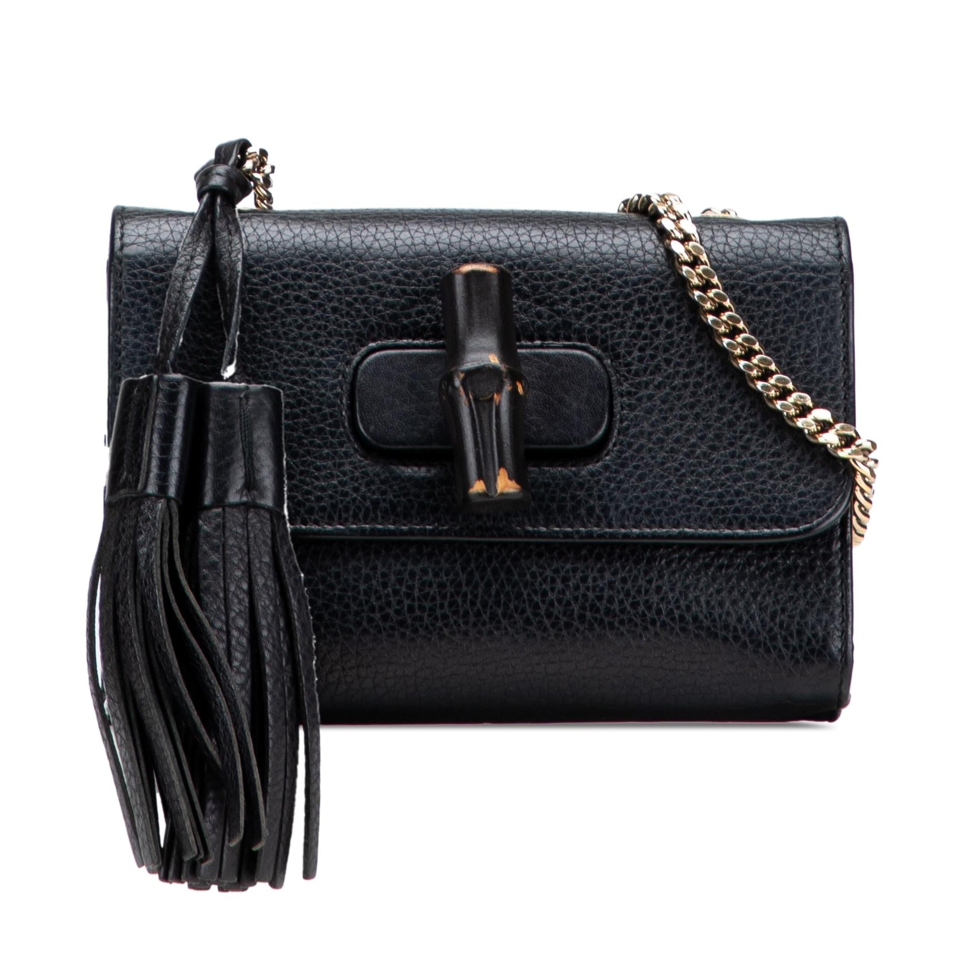 Gucci Miss Bamboo Leather Small Crossbody Bag