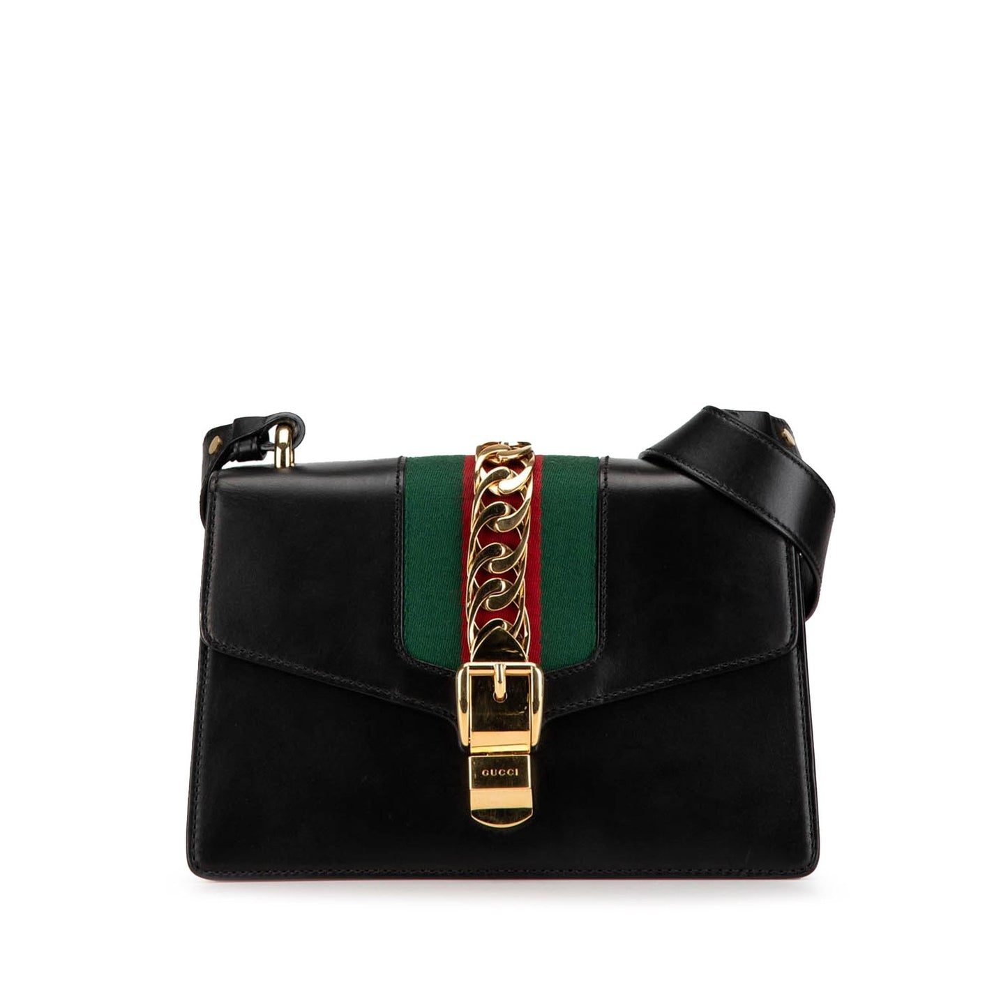 Gucci Sylvie Leather Calf Black Small Satchel Bag