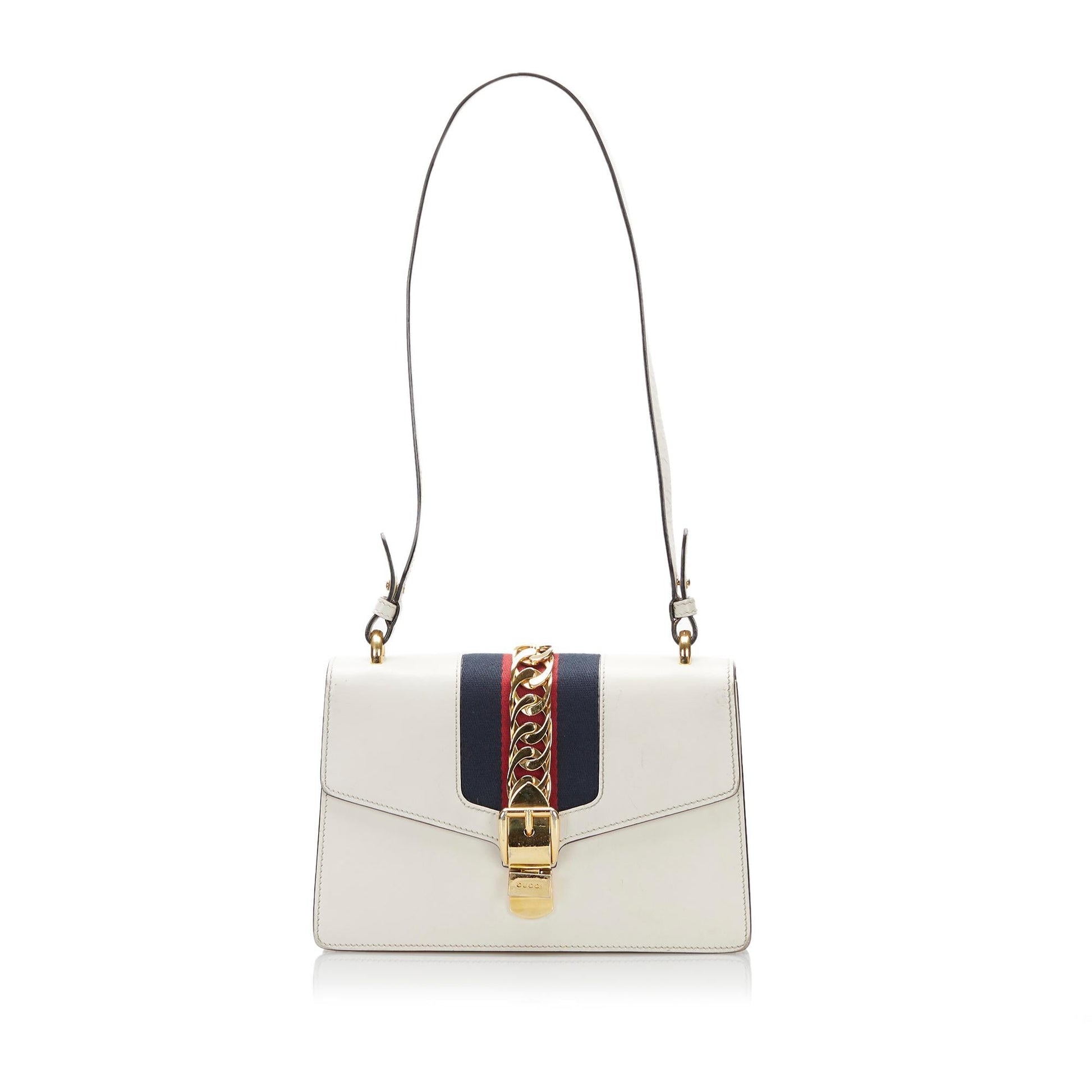 Gucci Sylvie Leather Calf White Small Satchel Bag Satchel 1