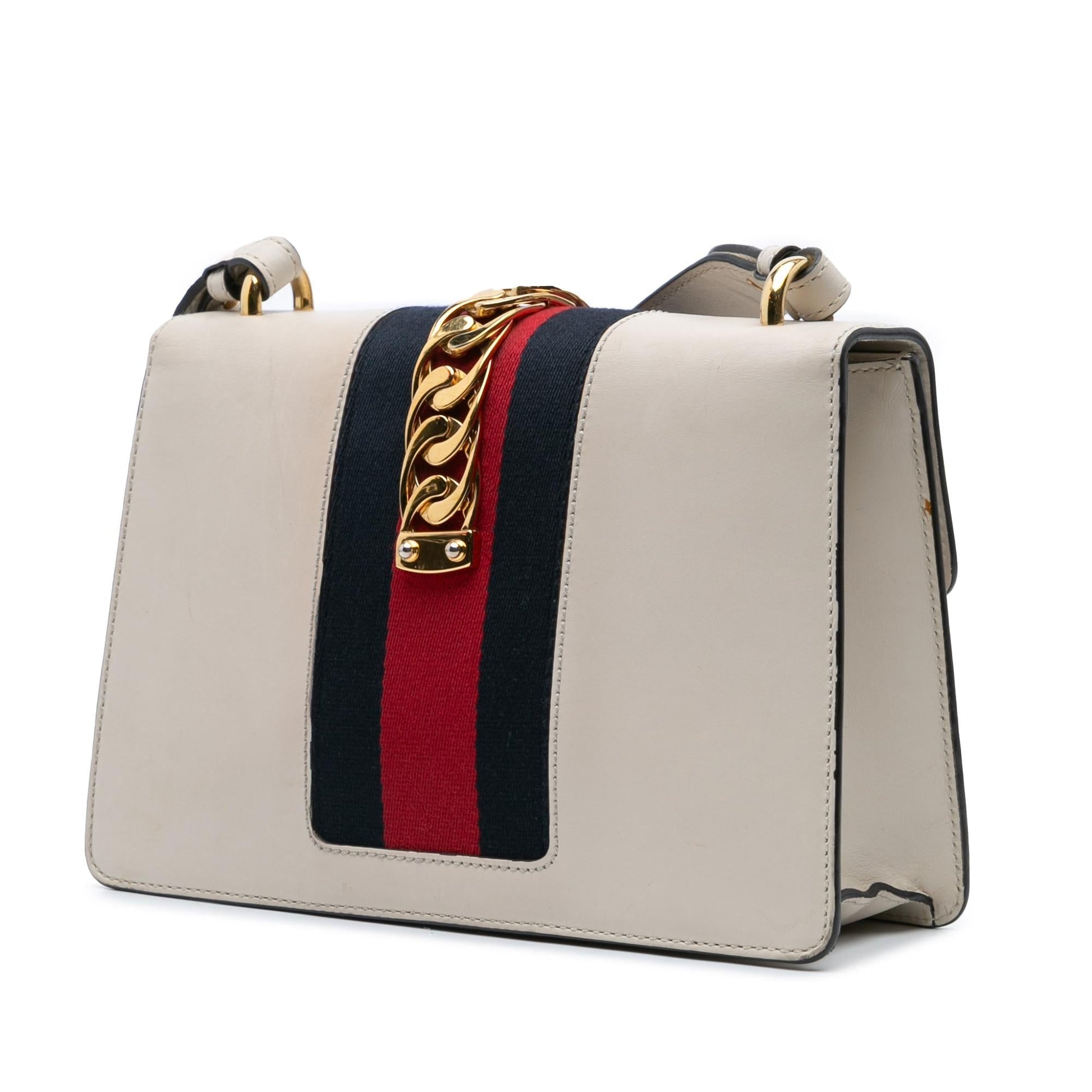 Gucci Sylvie Leather Calf White Small Satchel Bag Satchel 4