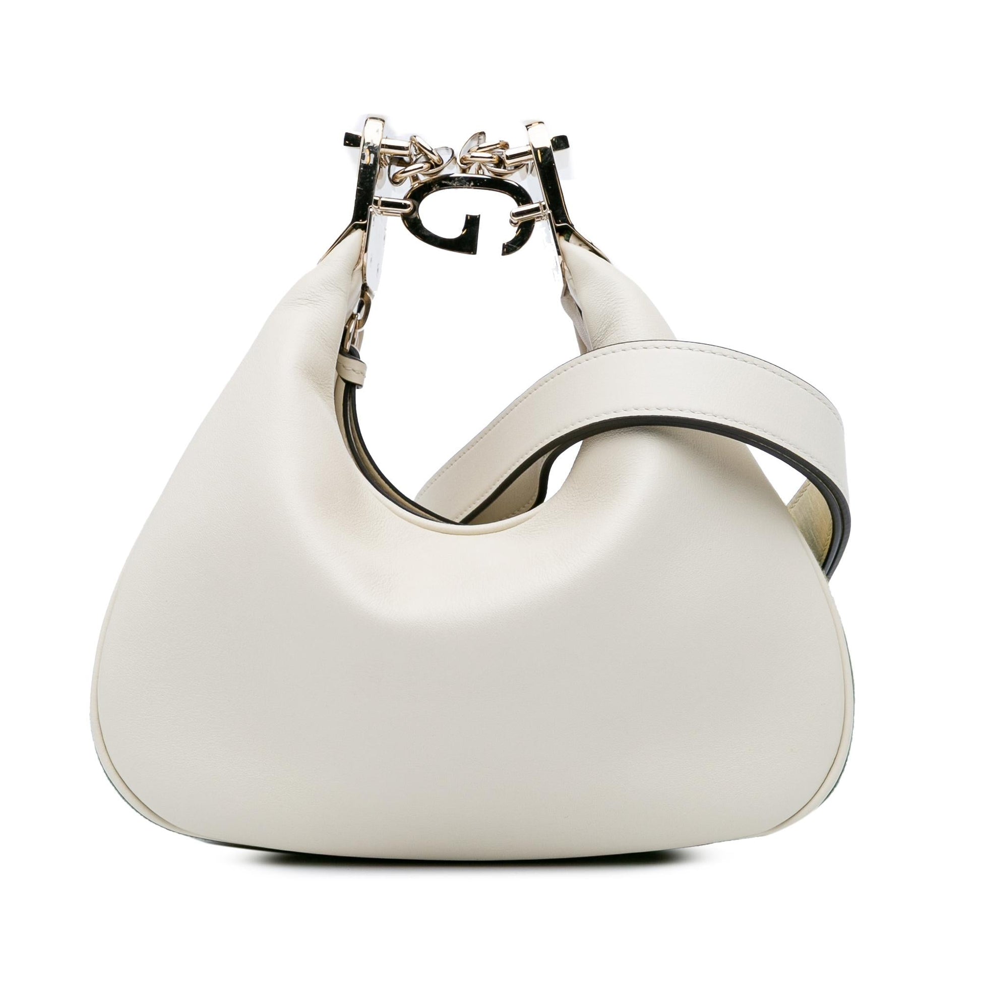 Gucci Web Attache Leather Calf White Small Crossbody Bag Crossbody 1