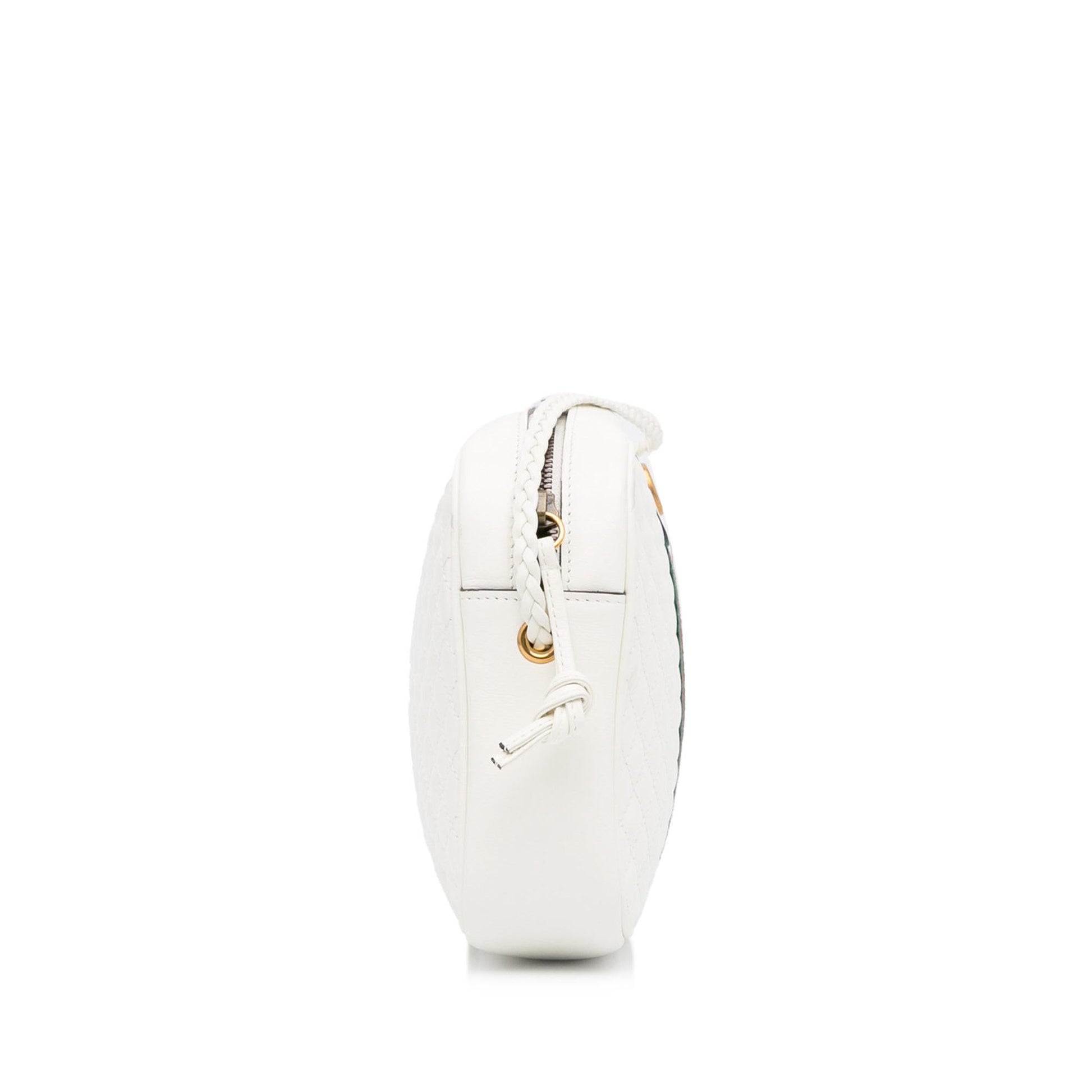 Gucci Web Trapuntata SHG-3PW6zo Leather Calf White Small Crossbody Bag