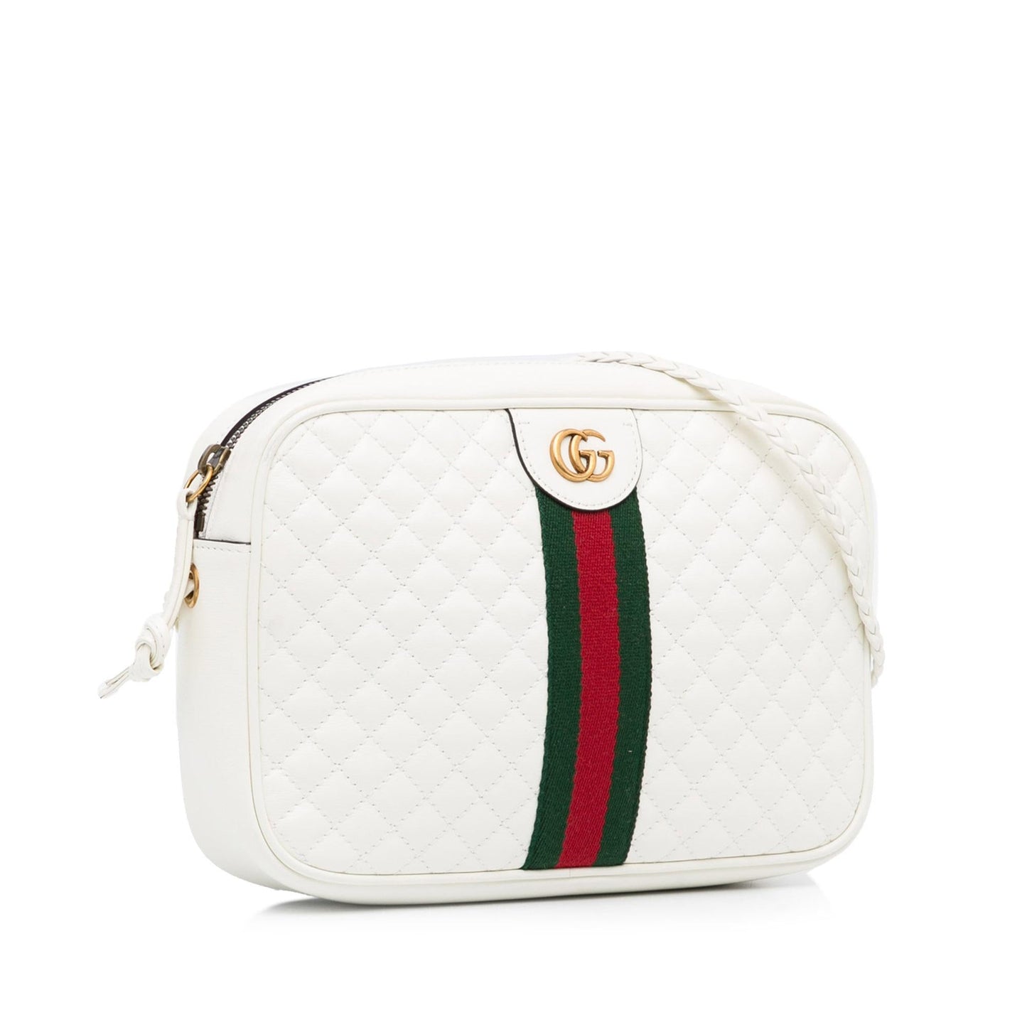 Gucci Web Trapuntata SHG-3PW6zo Leather Calf White Small Crossbody Bag
