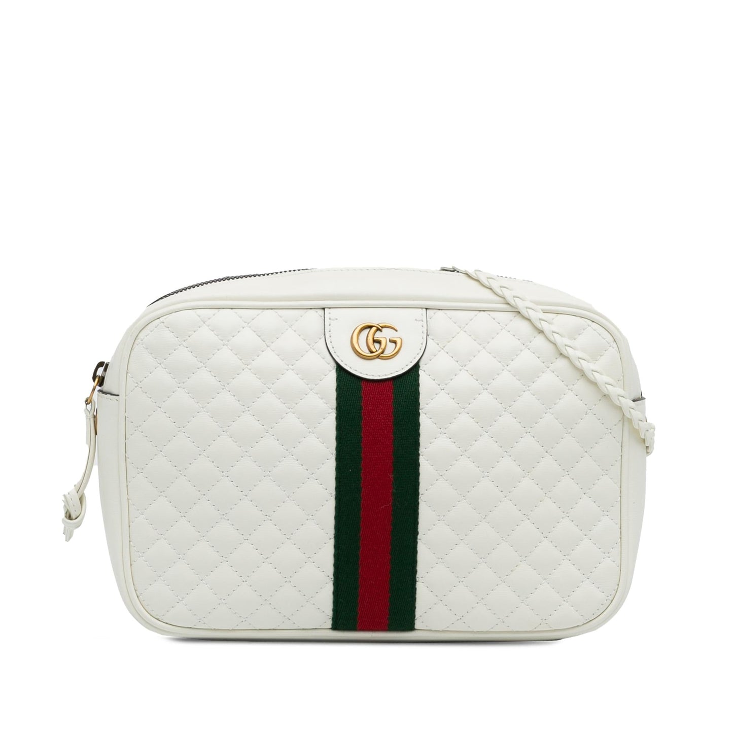 Gucci Web Trapuntata SHG-70xUkM Leather Calf White Small Crossbody Bag