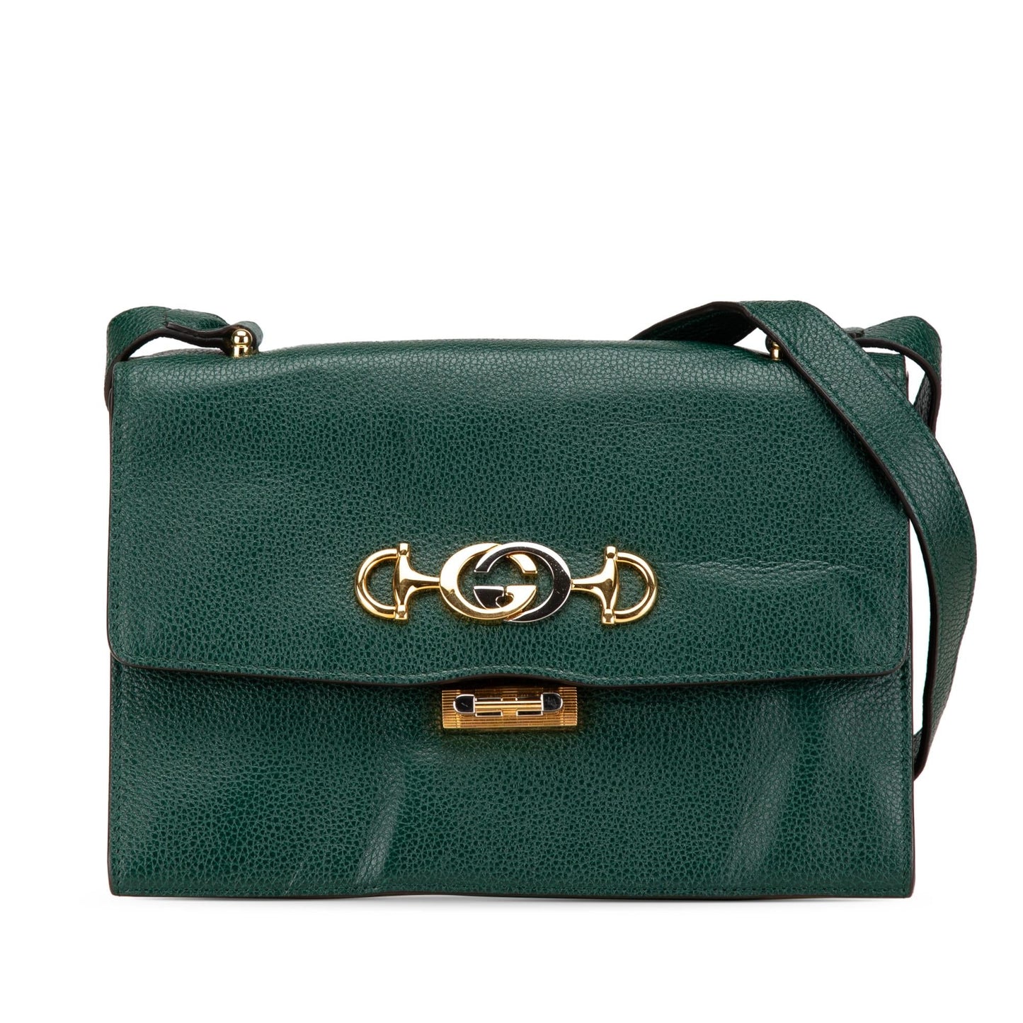 Gucci Zumi Flap Leather Calf Green Small Crossbody Bag Flap Crossbody