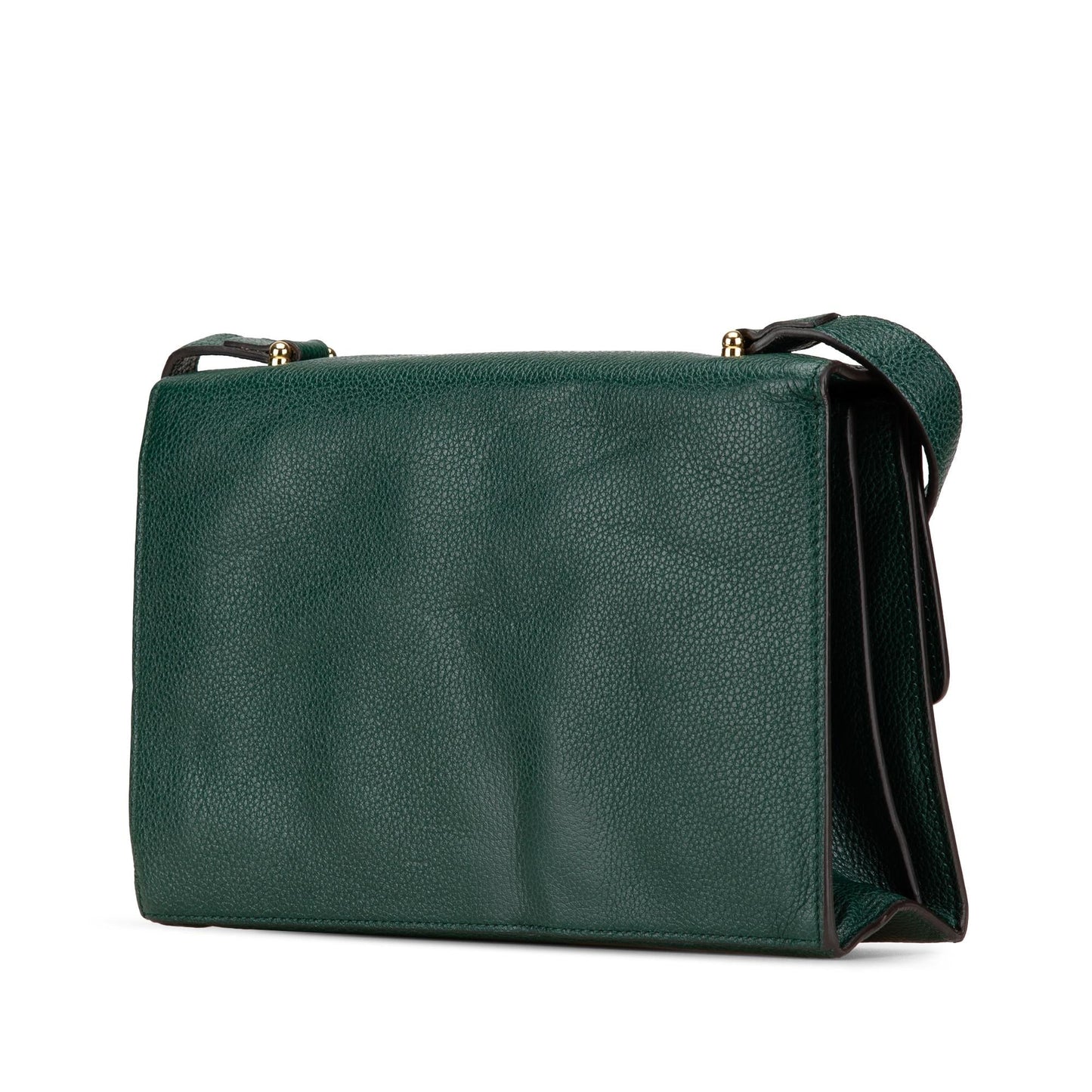 Gucci Zumi Flap Leather Calf Green Small Crossbody Bag