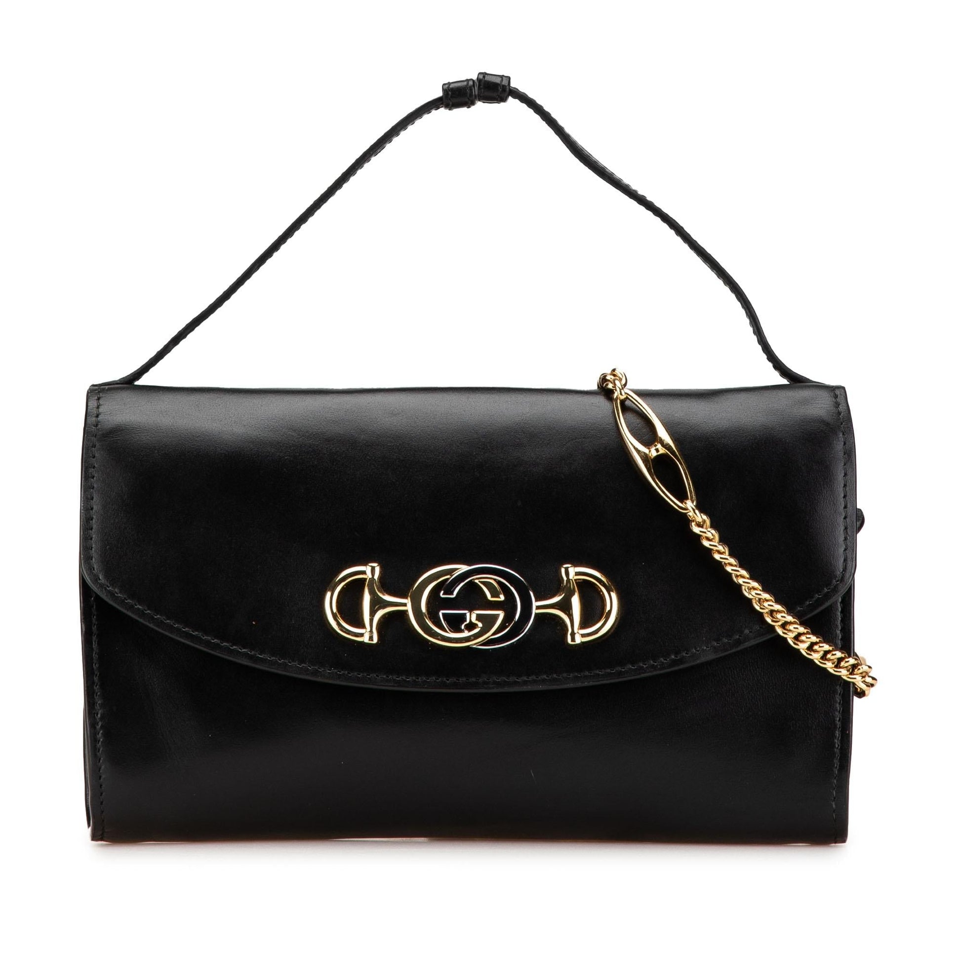 Gucci Zumi Leather Calf Black Small Satchel Bag