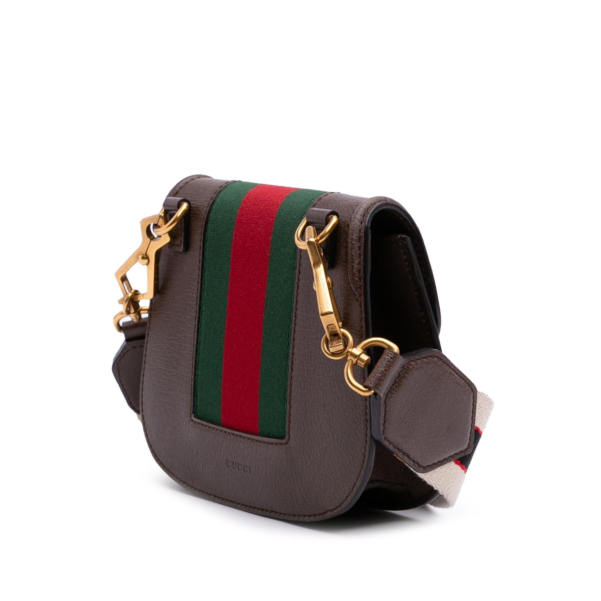 Gucci Linea Totem Crystal Heart Calf Brown Small Crossbody Bag Crossbody 1
