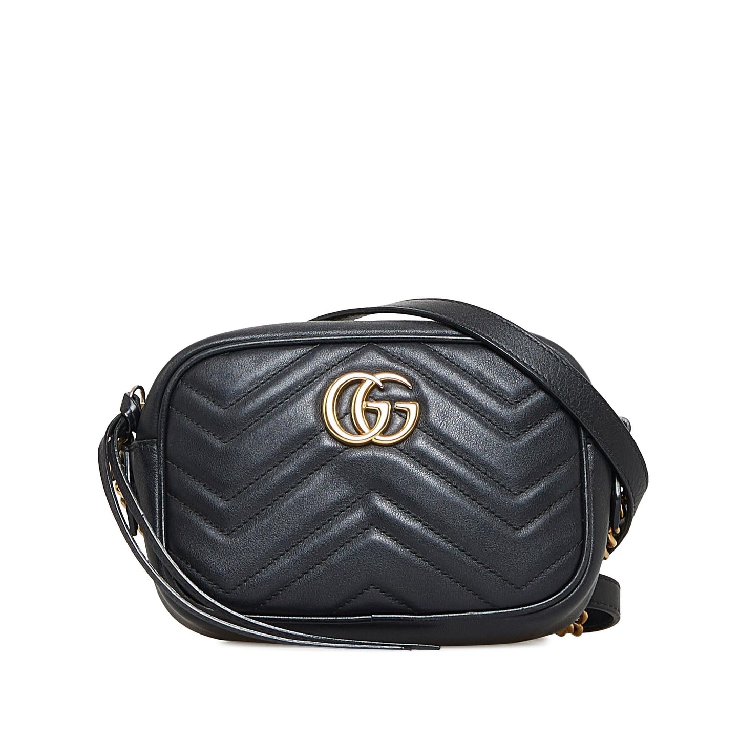 Gucci Marmont Camera SHG-LqYqXu Calf Black Small Crossbody Bag