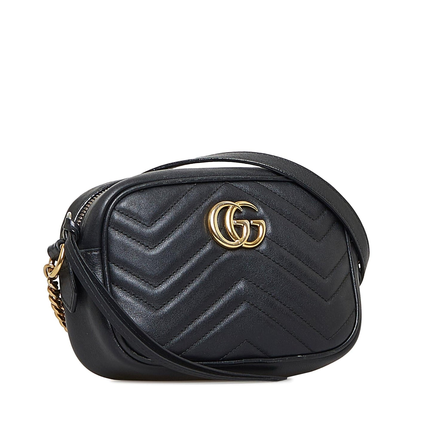 Gucci Marmont Camera SHG-LqYqXu Calf Black Small Crossbody Bag