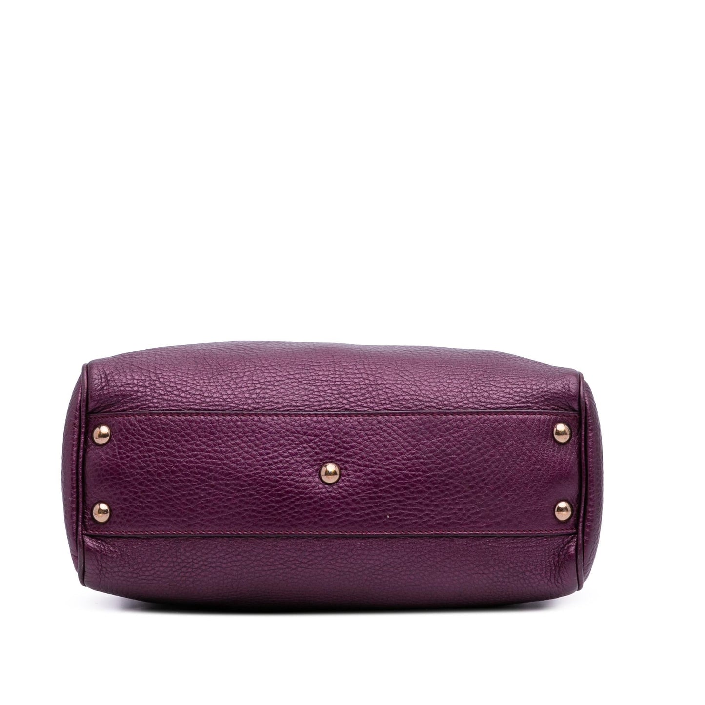 Gucci Metallic Bamboo Shopper Calf Calfskin Small Satchel Bag