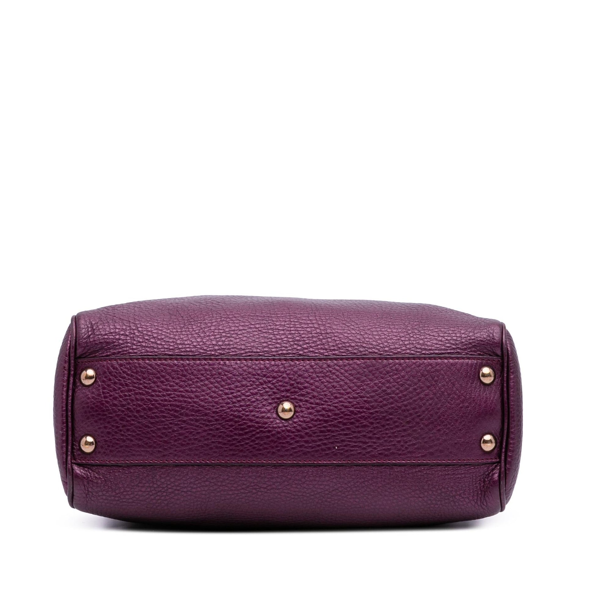 Gucci Metallic Bamboo Shopper Calf Calfskin Small Satchel Bag