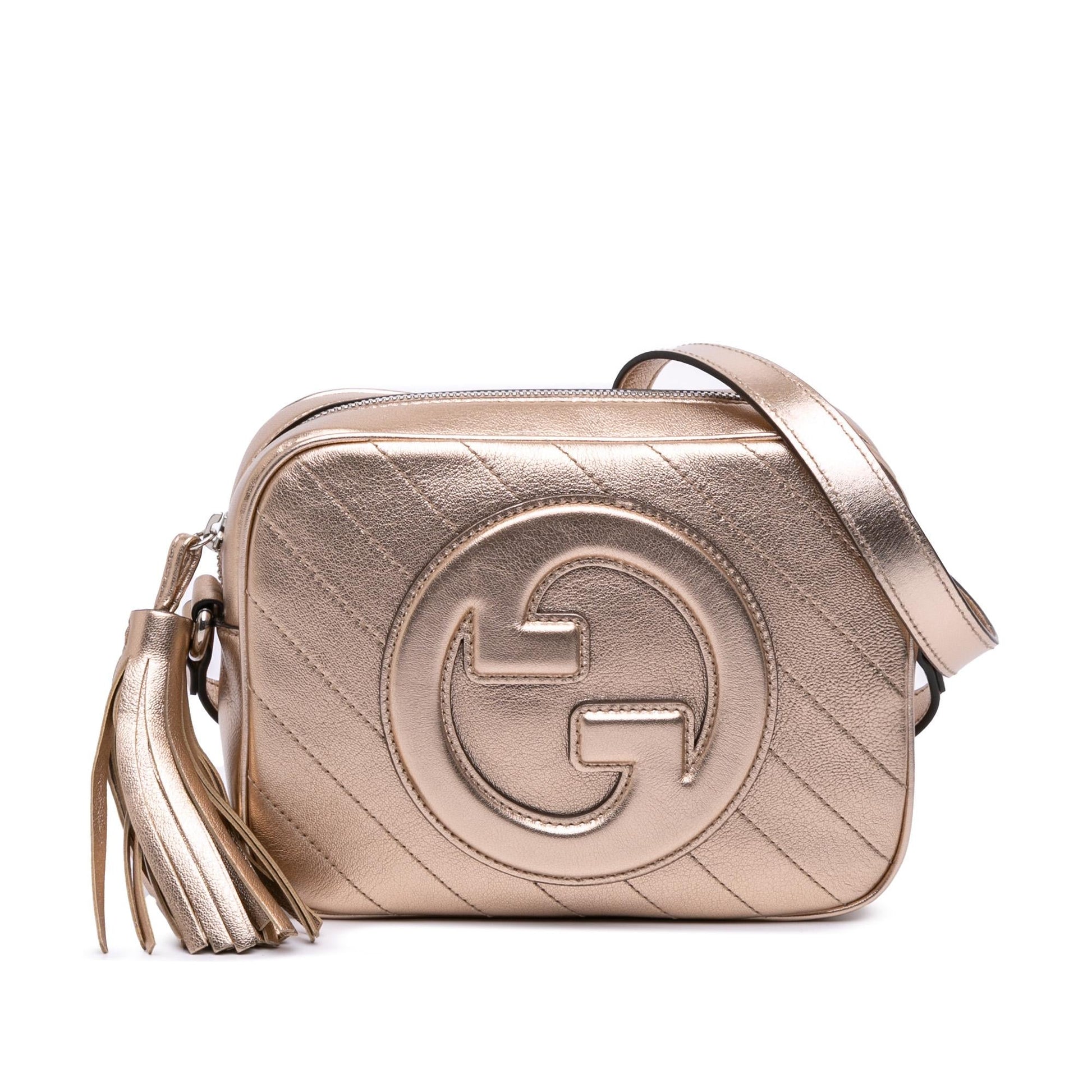 Gucci Metallic Blondie Calf Calfskin Gold Small Crossbody Bag