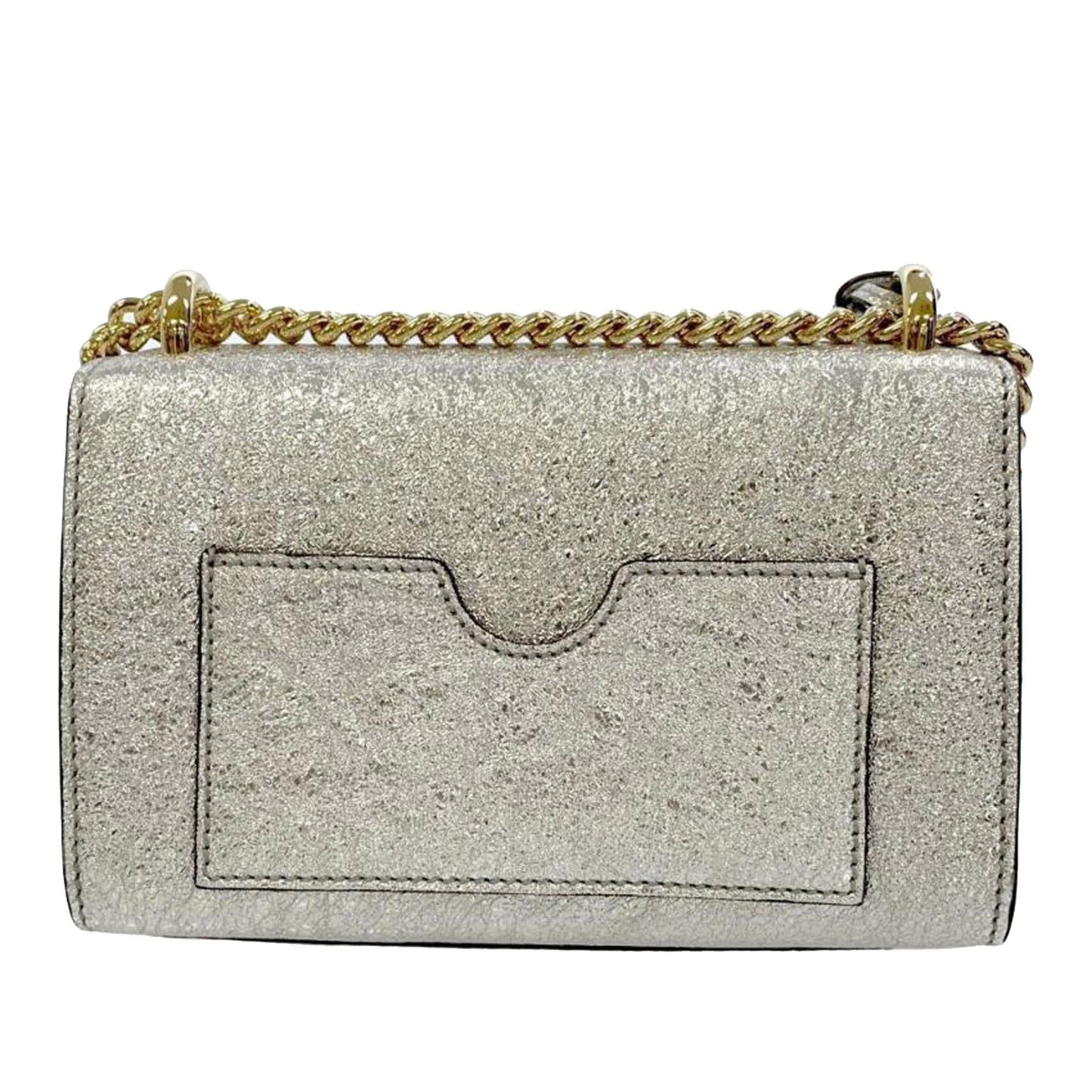 Gucci Metallic Padlock SHG-hrLrUn Calf Silver Small Crossbody Bag