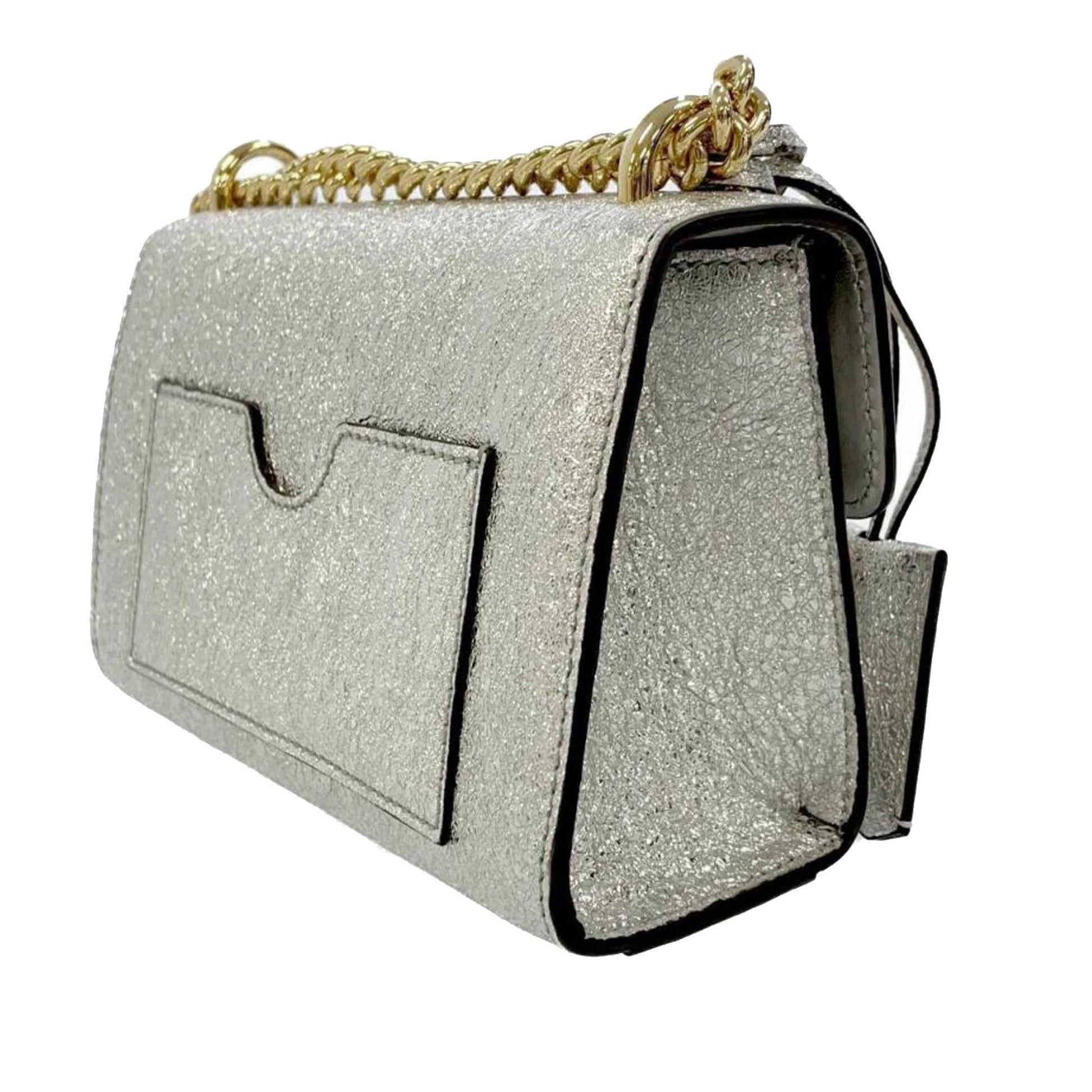 Gucci Metallic Padlock SHG-hrLrUn Calf Silver Small Crossbody Bag