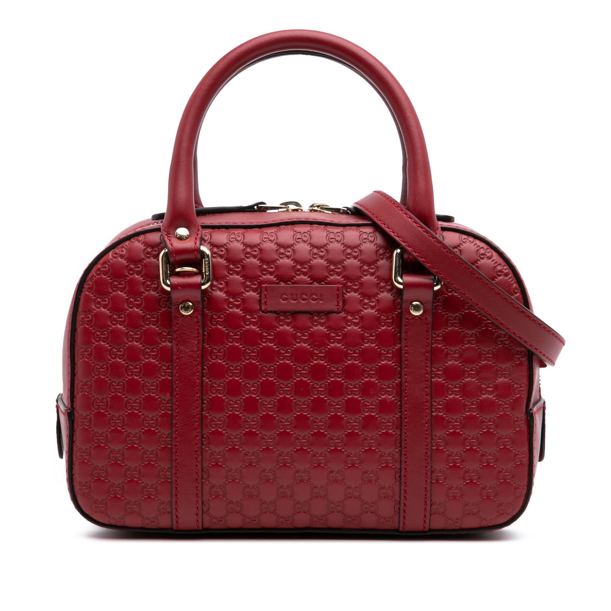 Gucci Microguccissima Bree Calf Red Small Satchel Bag