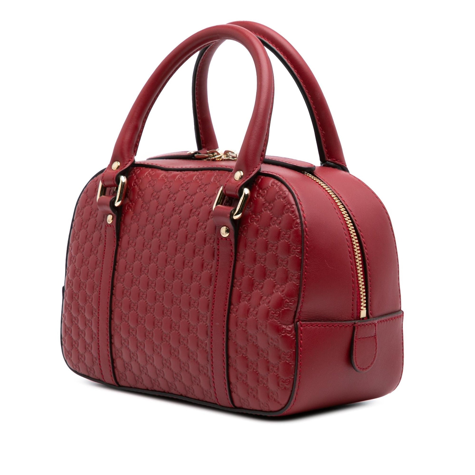 Gucci Microguccissima Bree Calf Red Small Satchel Bag