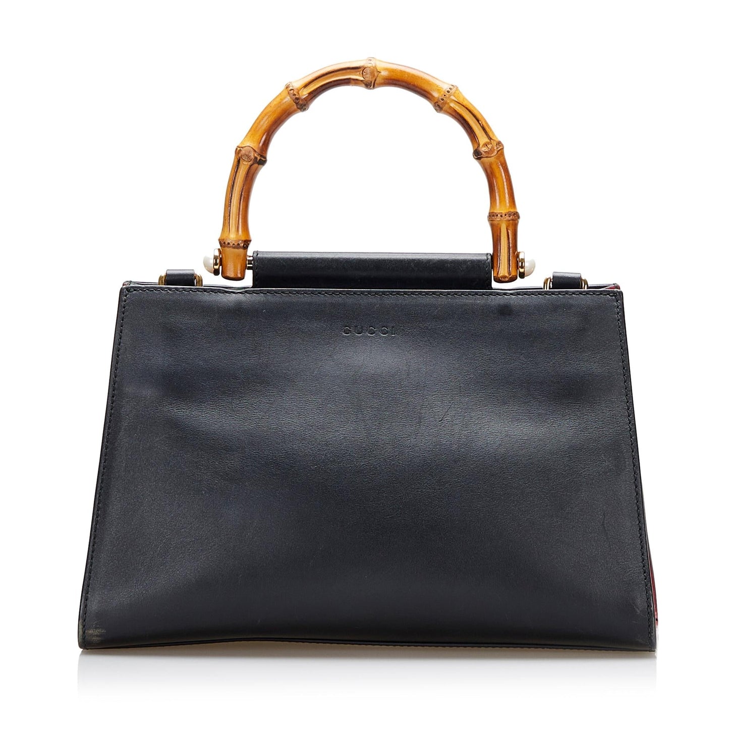 Gucci Nymphaea Bamboo SHG Calf Black Small Satchel Bag
