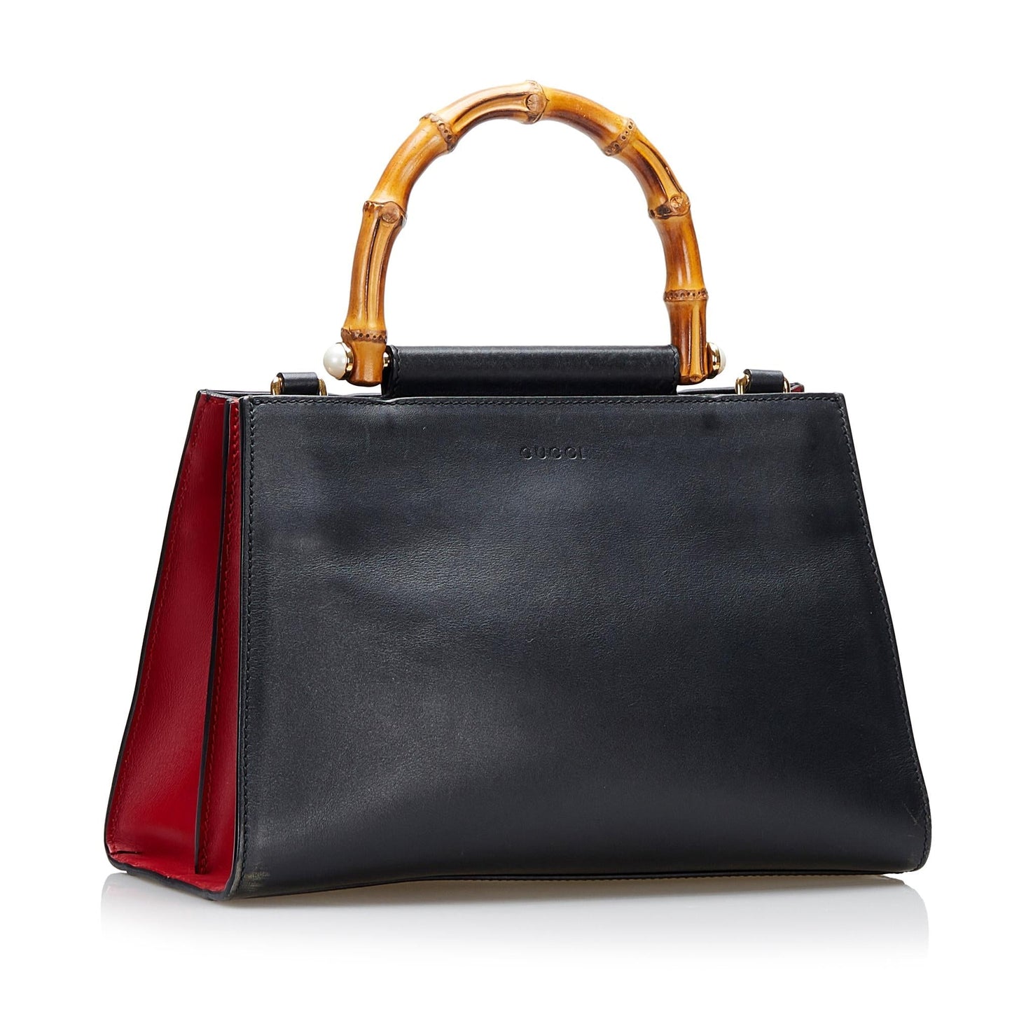Gucci Nymphaea Bamboo SHG Calf Black Small Satchel Bag