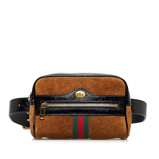 Gucci Ophidia Belt SHG-huQAUt Suede Calf Brown Small Accessory